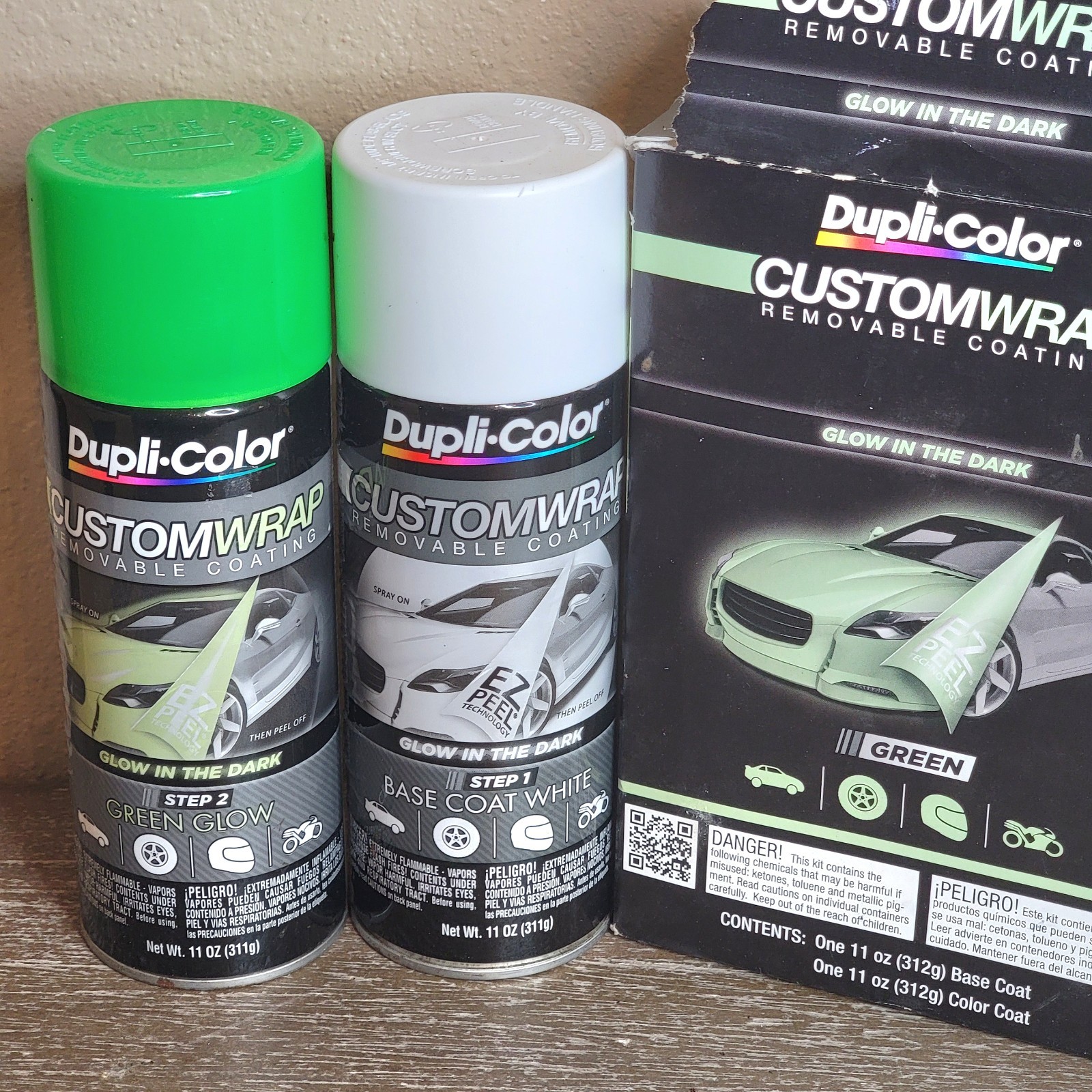 Duplicolor (CWRC871) Custom Wrap Glow in the Dark Green Kit – Removable Coating
