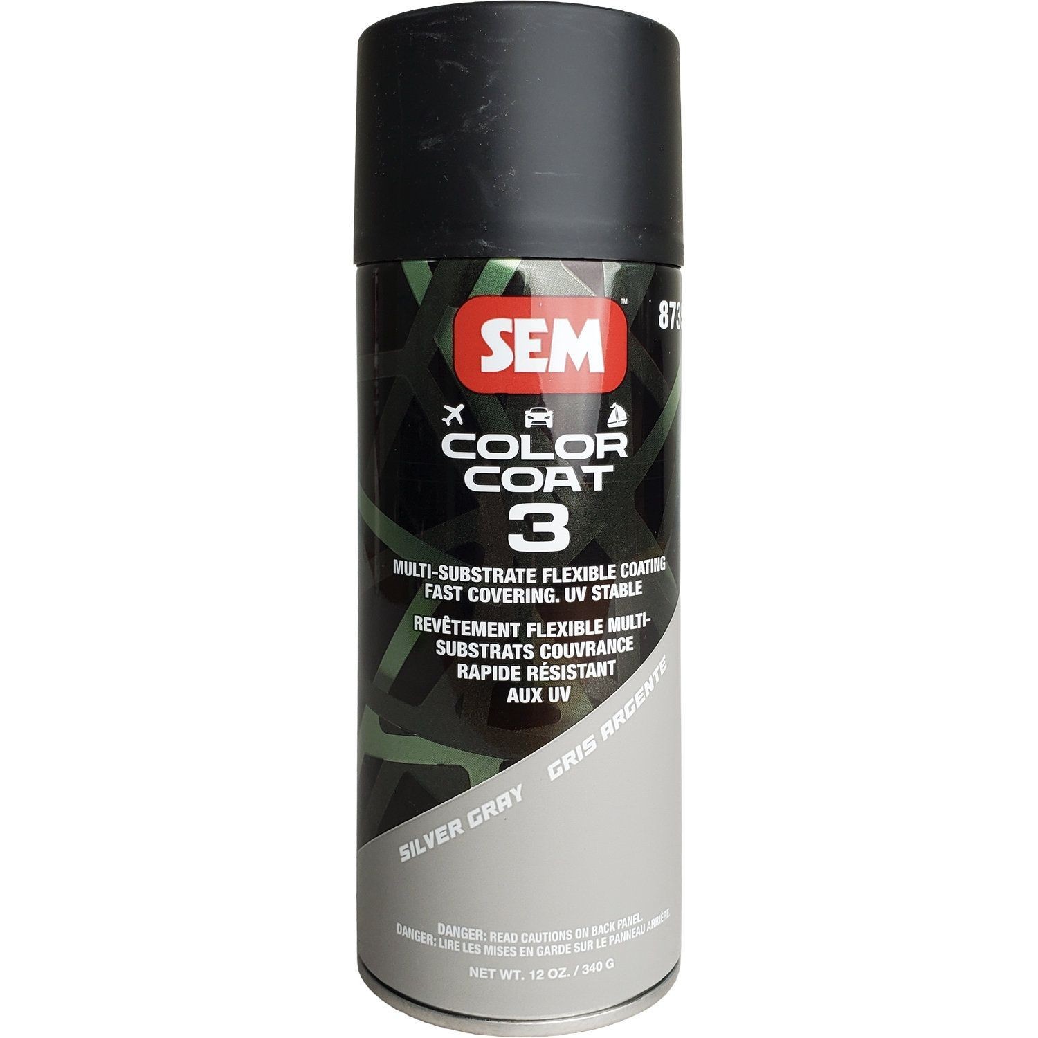 SEM Color Coat 3 87353 Silver Gray Classic Aerosol Vinyl Spray Paint 12oz Can