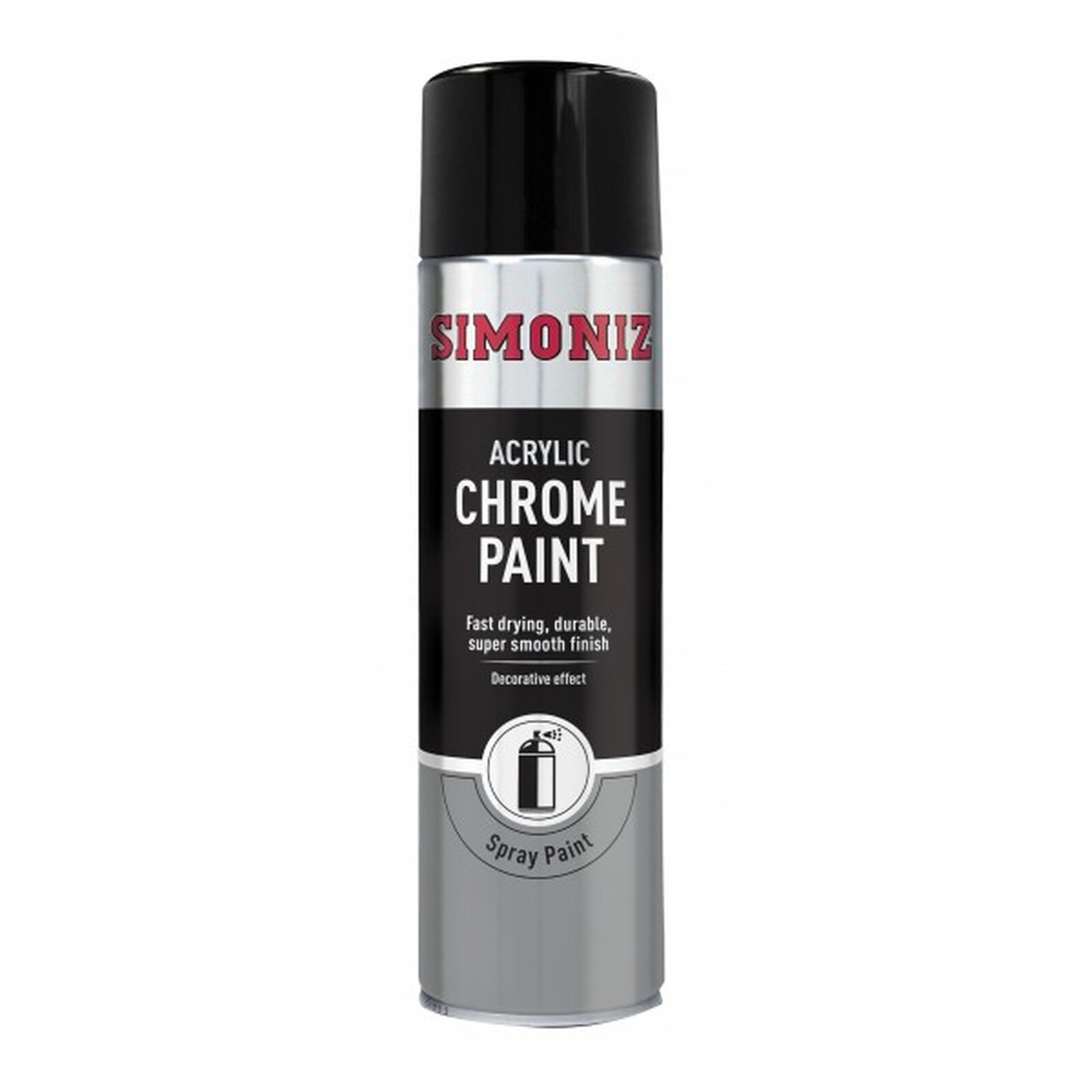 Simoniz Acrylic Car Spray Paint Chrome – 500ml Aerosol – Fast Drying – SIMP20D