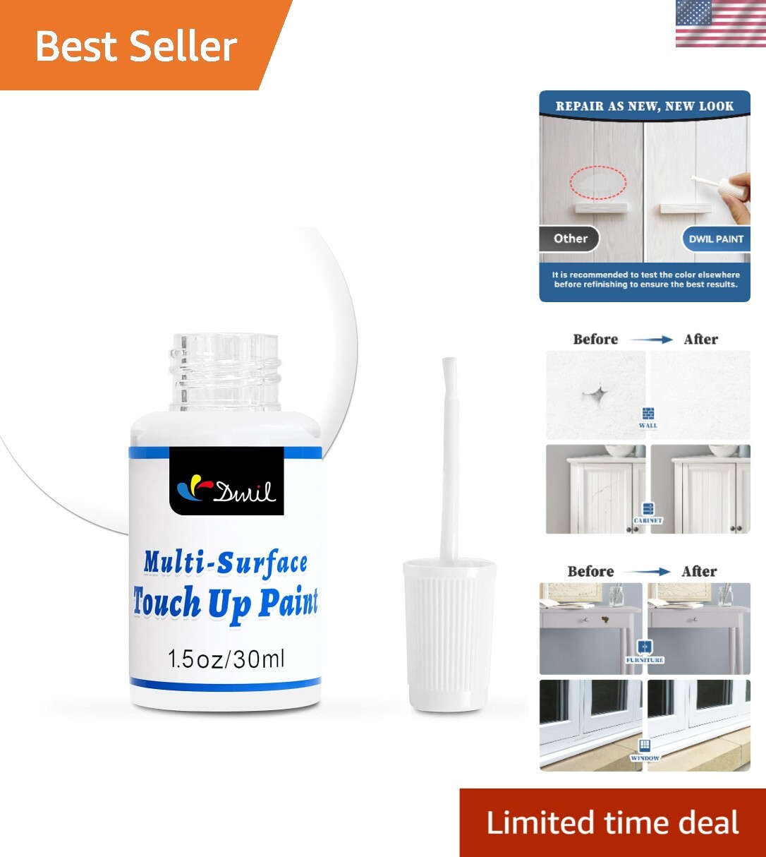 Low VOC White Touch Up Paint Pen – Non-Toxic, Ideal for Interior & Exterior Use