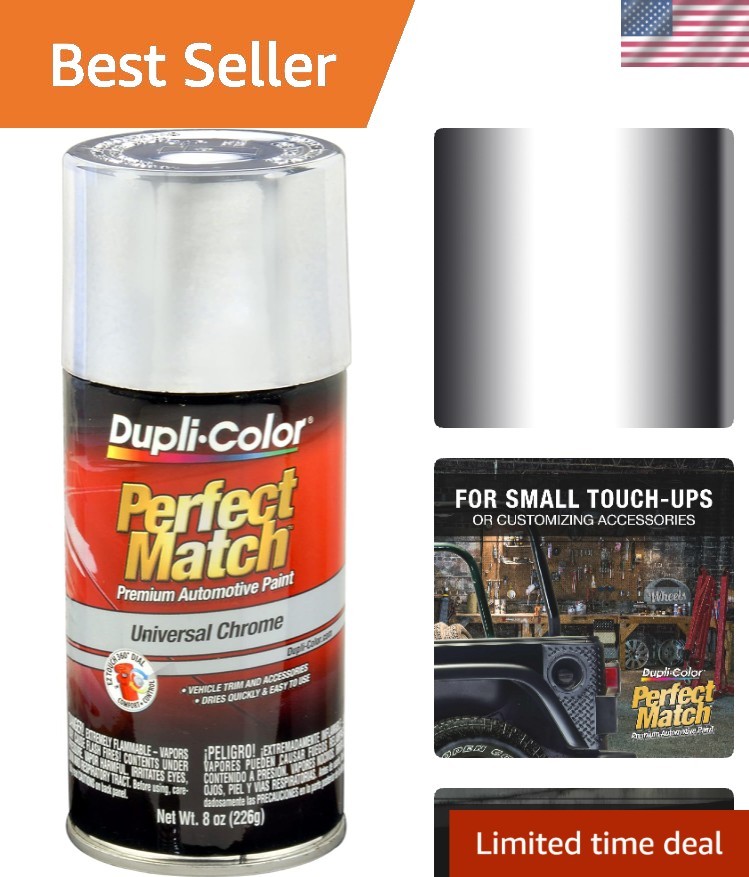 Perfect Match Automotive Spray Paint – Universal Chrome – 8 oz. Aerosol Can