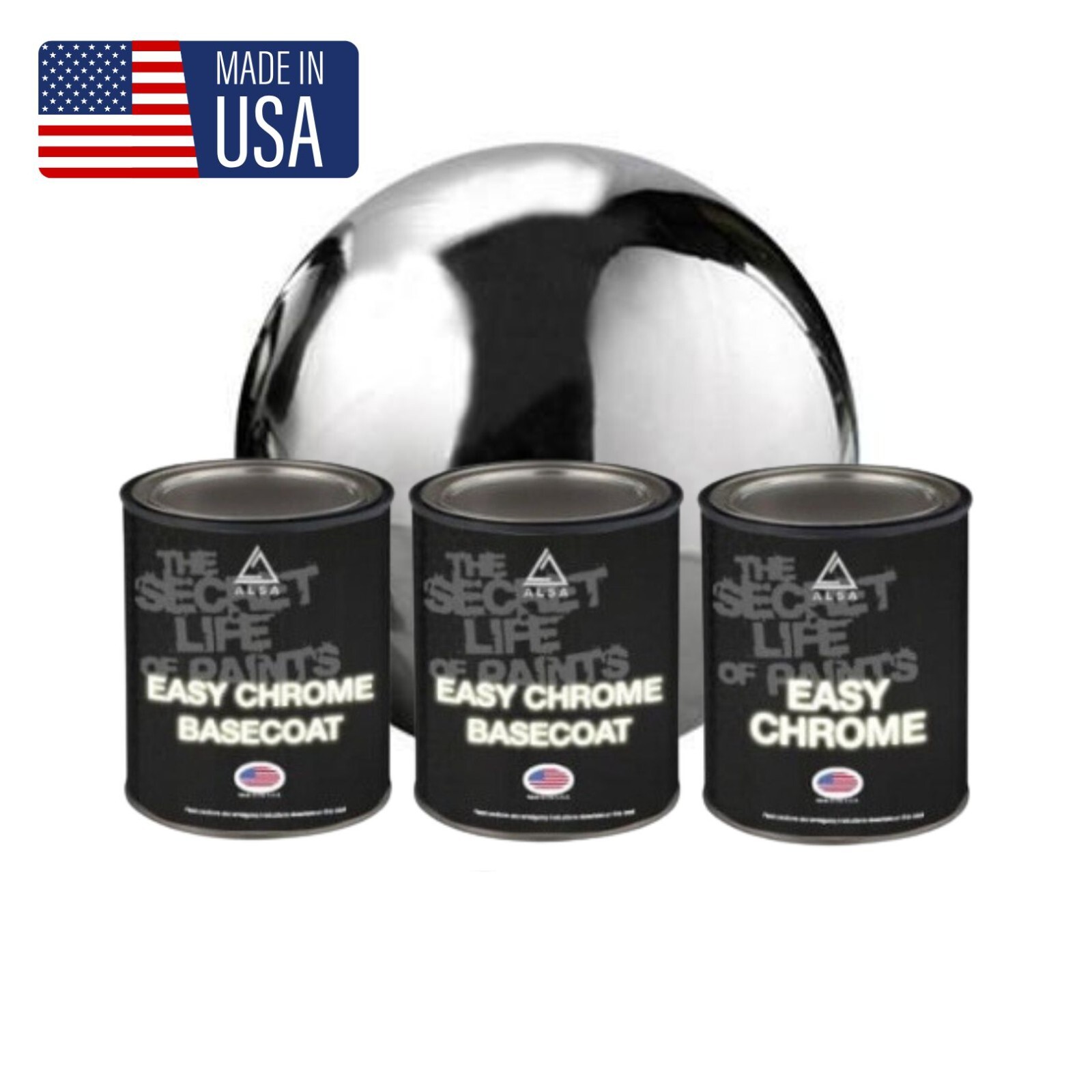 Genuine Alsa Easy Chrome Paint Pint Kit – 250 sq ft of chrome – Complete kit