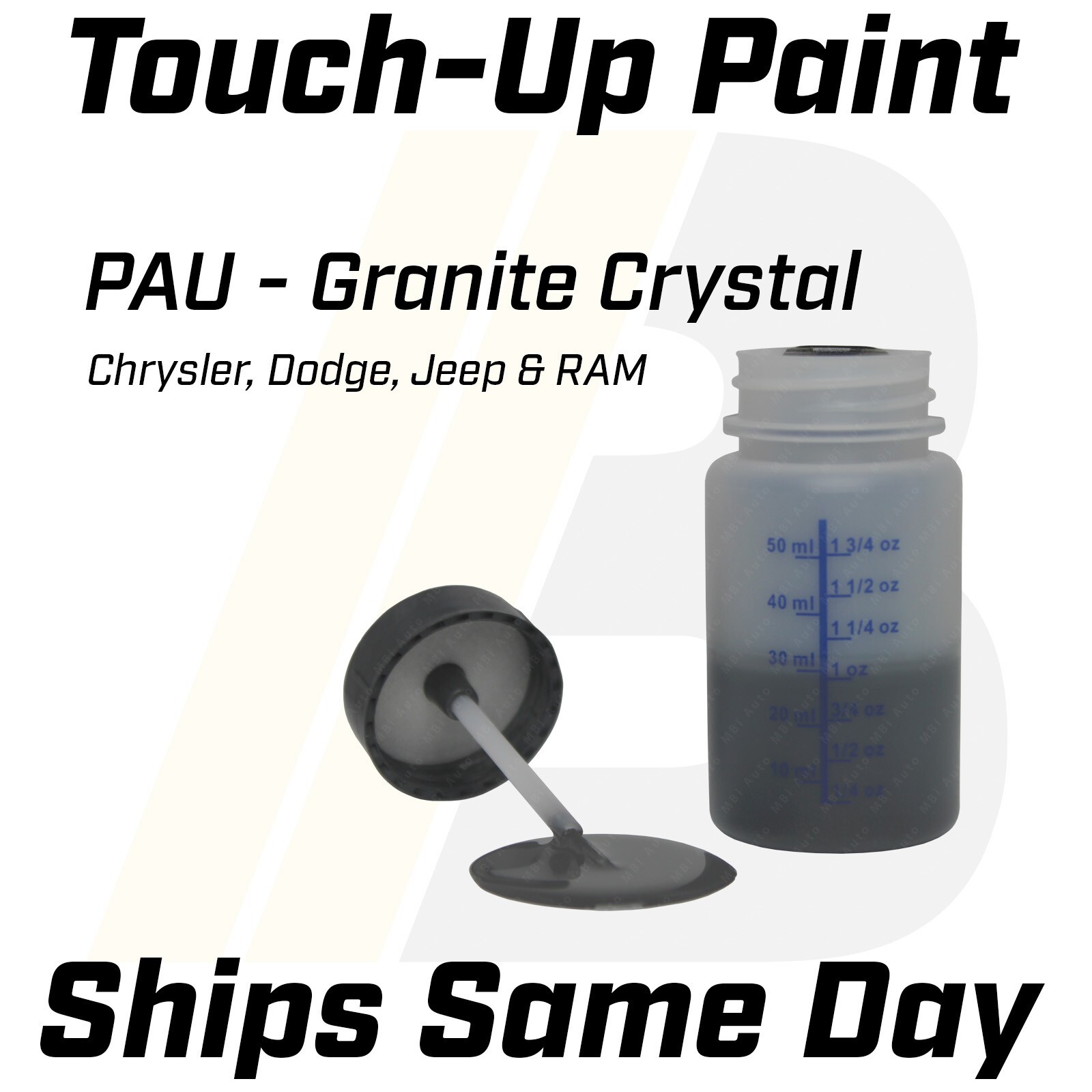 PAU Granite – 1 Oz Touch Up Paint Kit w/ Brush for Chrysler Dodge Jeep RAM
