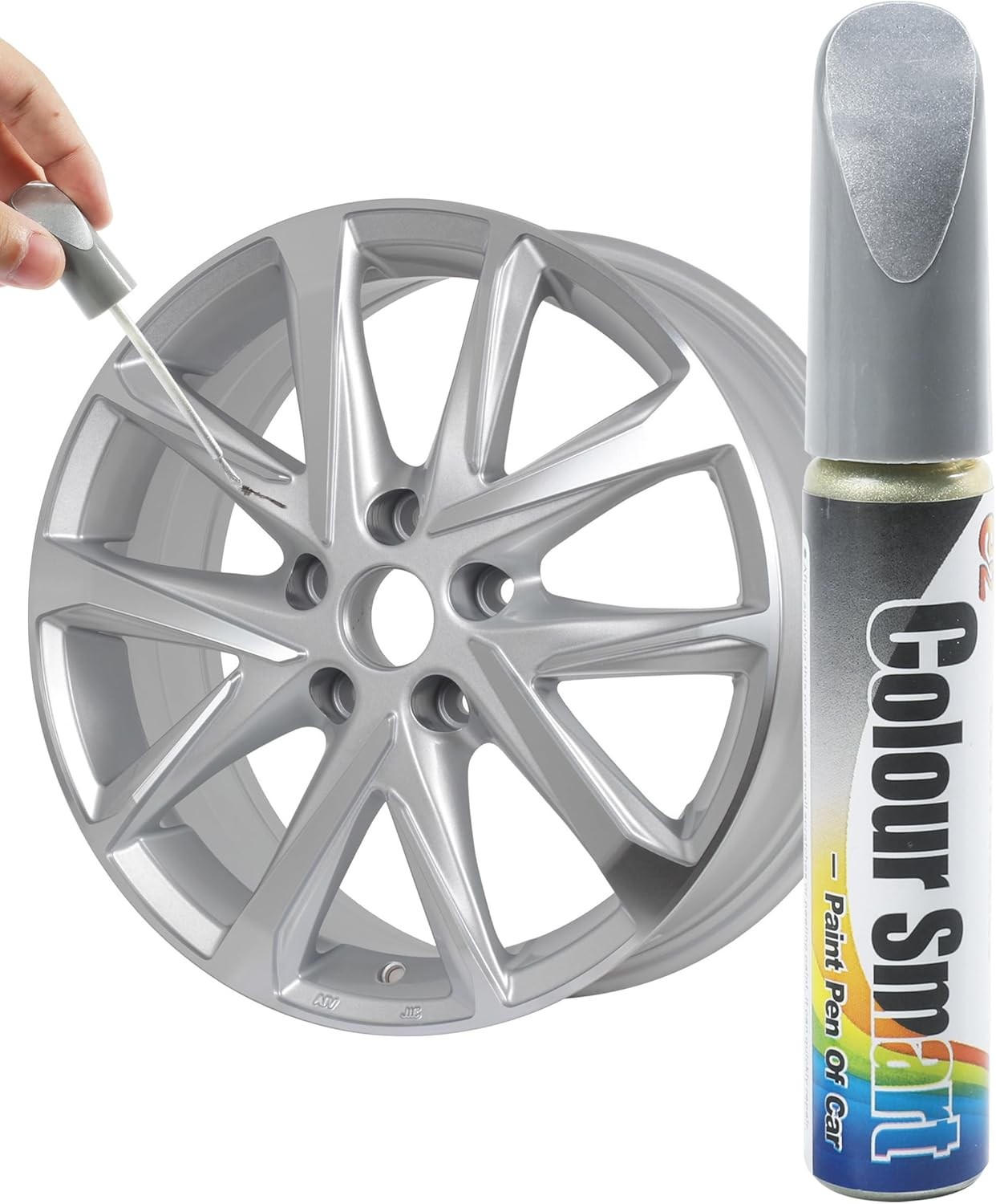 Rim Scratch Repair Paint Kit Silver – Wheel Touch-Up for Cars & SUVs Small Dents