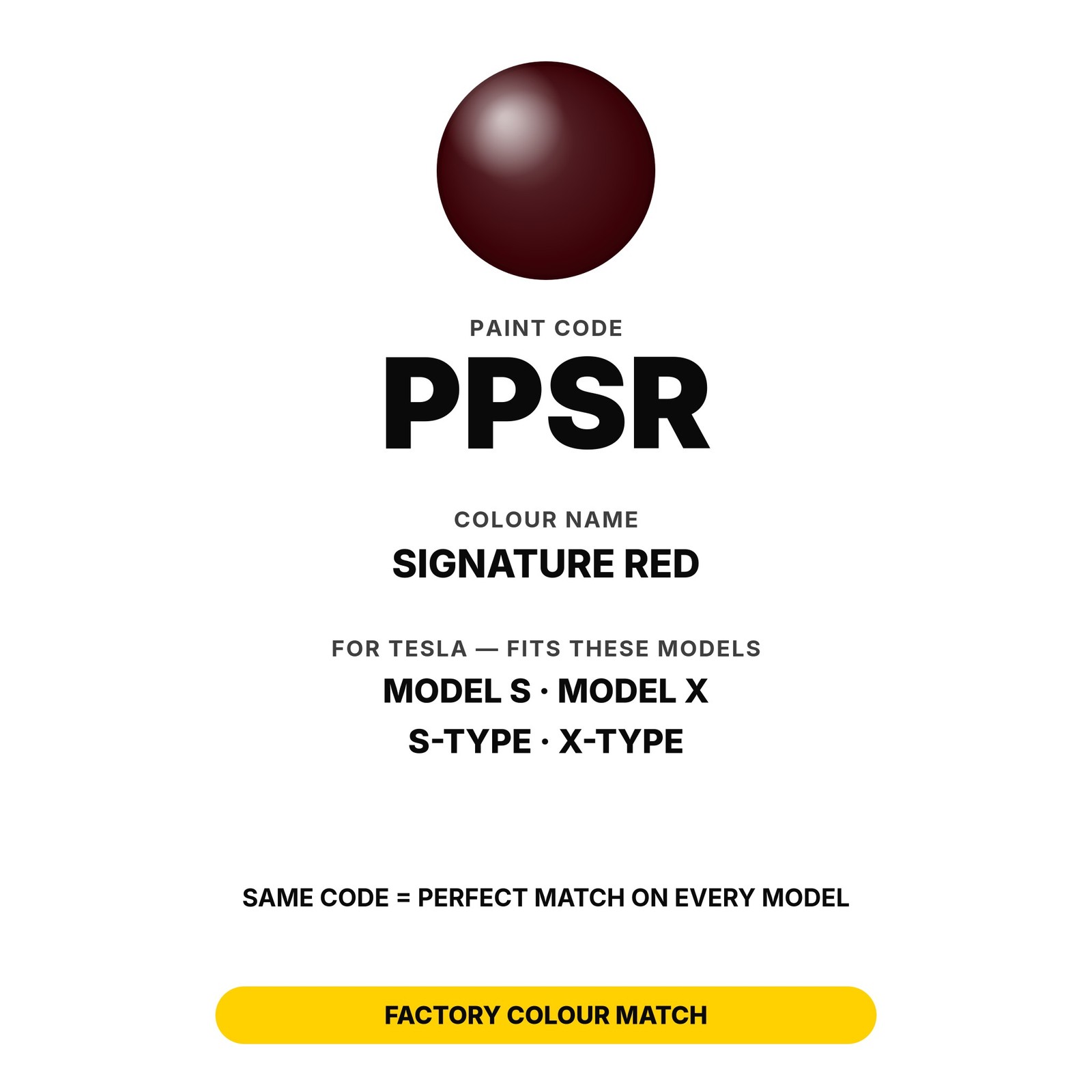 Touch Up Paint For Tesla X-Type PPSR Signature Red Full Kit Ute Paint Fix