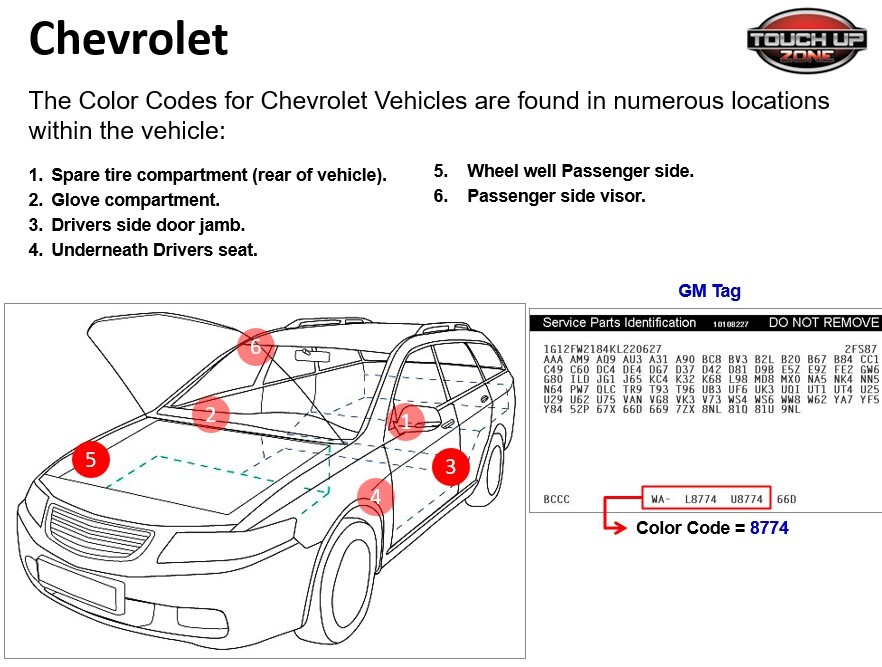 Genuine Chevrolet OEM Touch-Up Paint – OEM Color and Quantity Selection