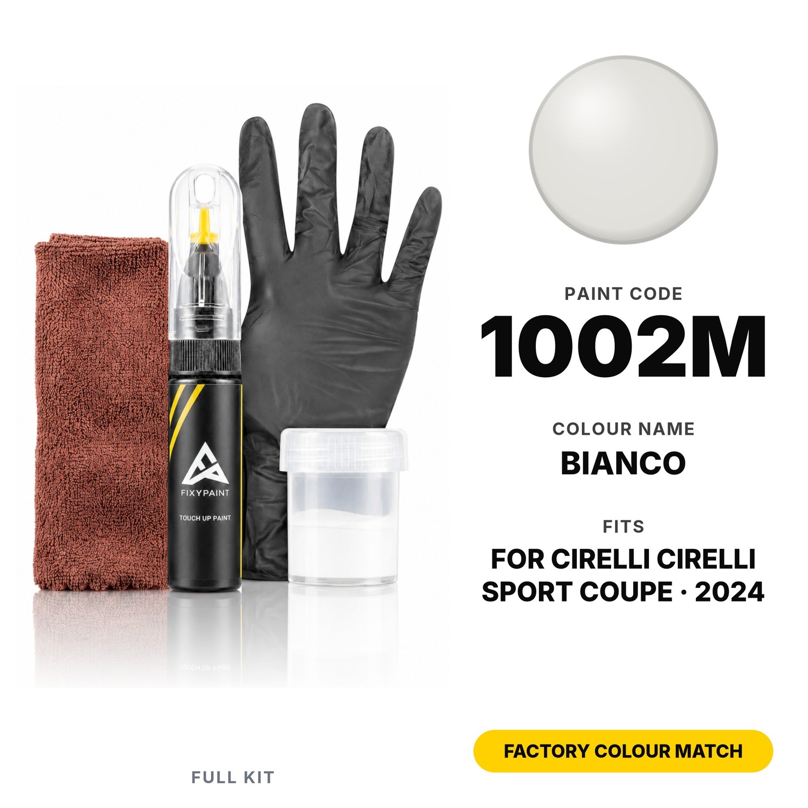Touch Up Paint For Cirelli Cirelli Sport Coupe 1002M Bianco Full Kit Panel Kit
