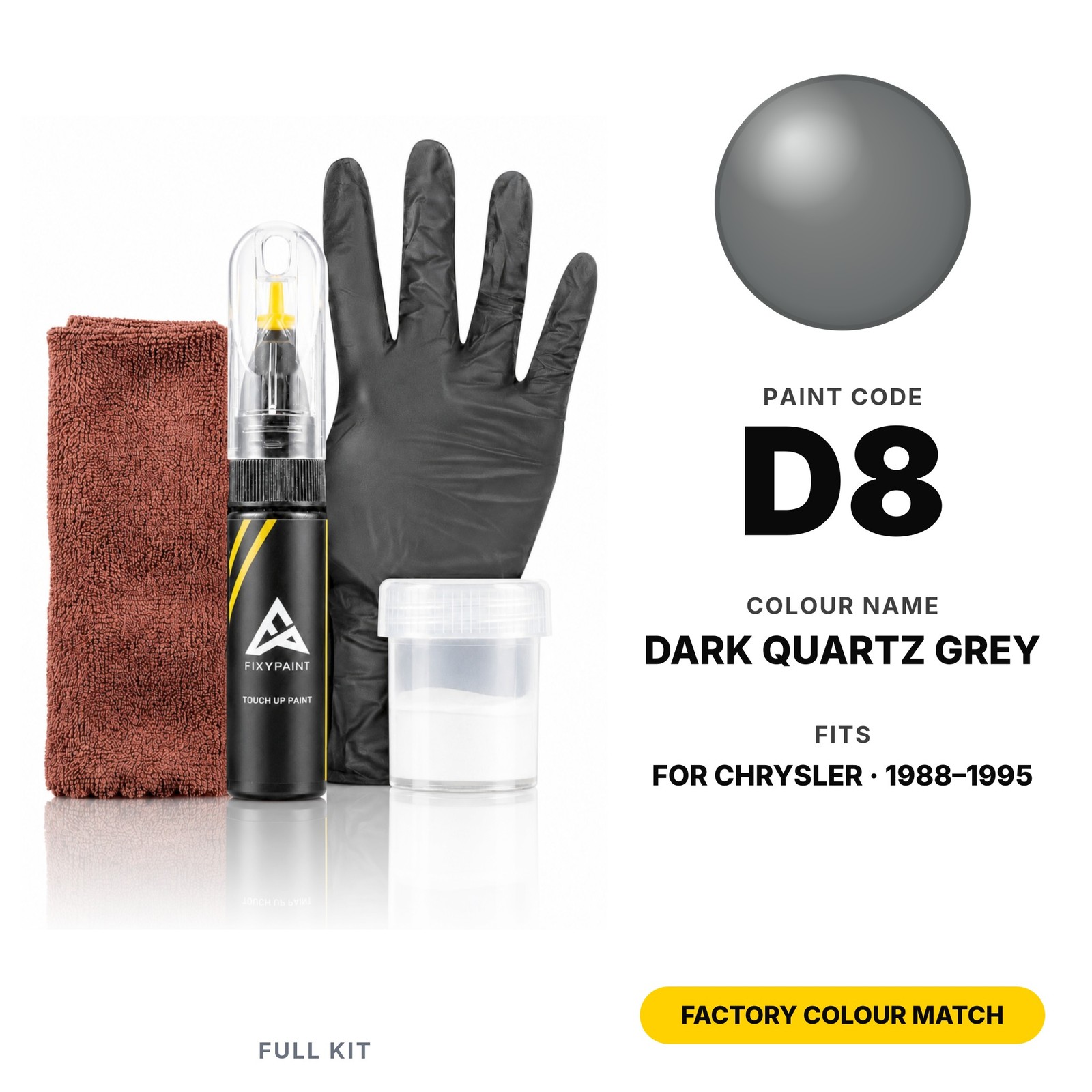 Touch Up Paint For Chrysler D8 Dark Quartz Grey Full Kit Factory Colour Match