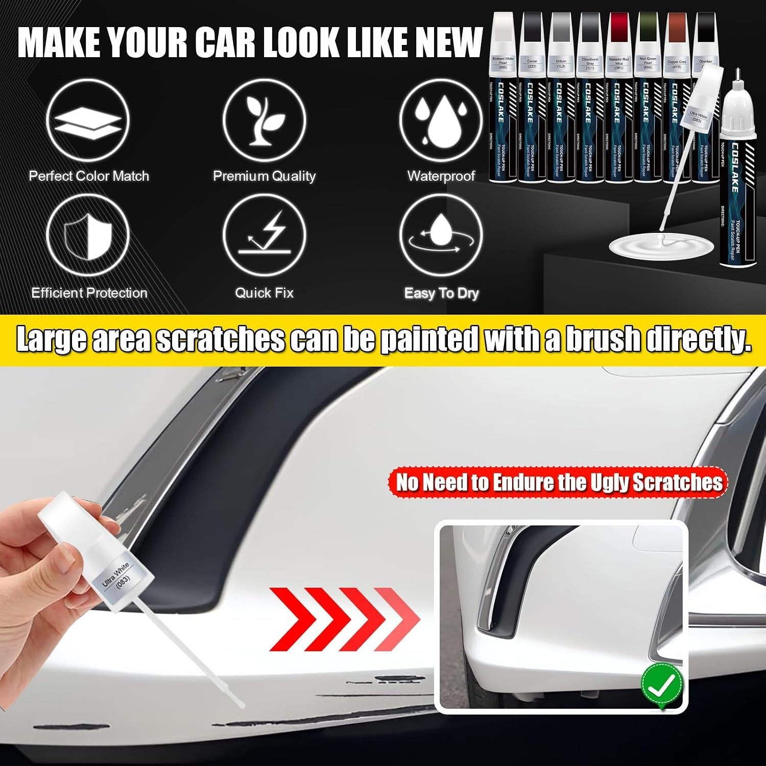 Quick & Easy Lexus Scratch Repair Paint | Obsidian 212 – Waterproof 12ml
