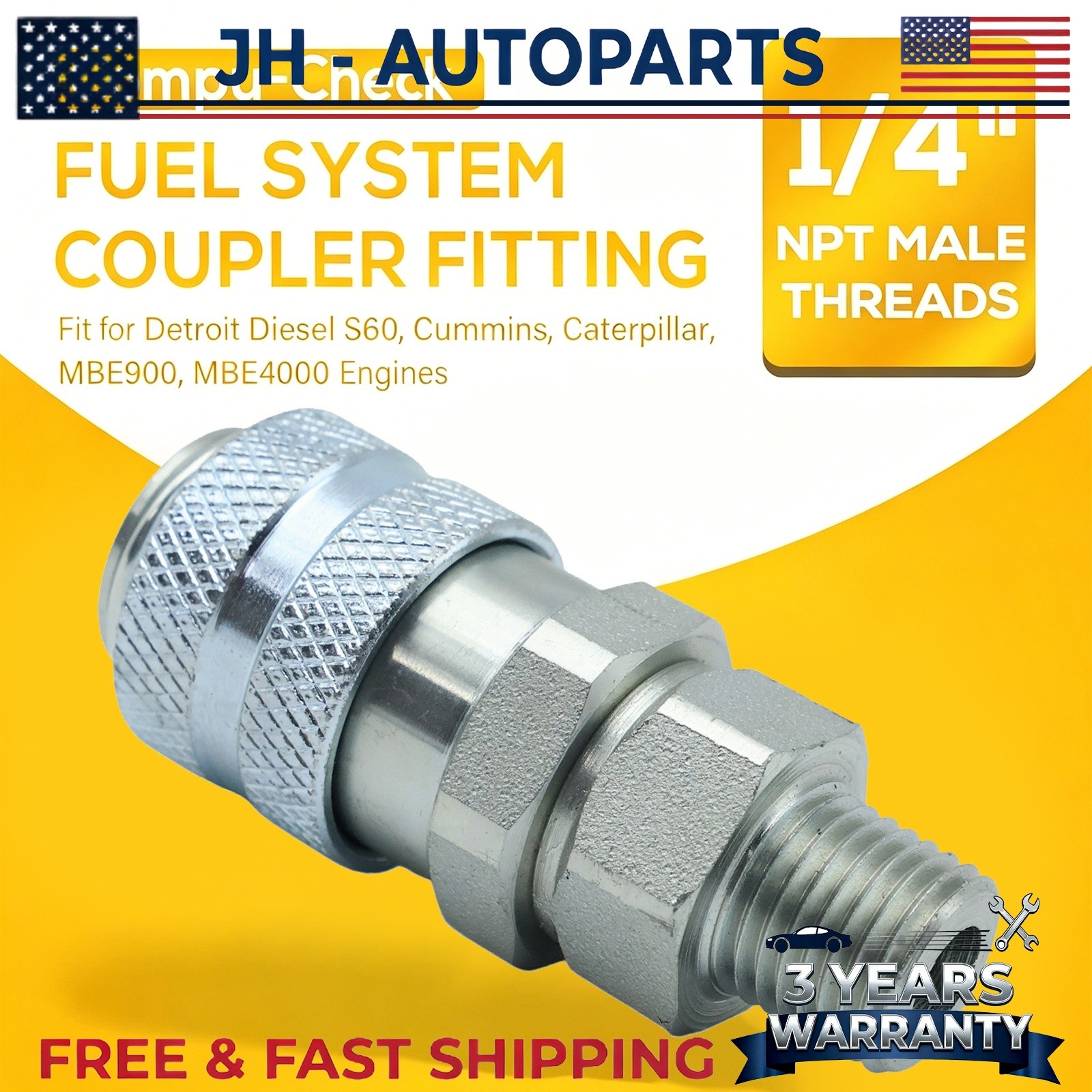 New Silver Fuel Line Coupler Fitting Disconnect Tool Fits Cummins Caterpillar