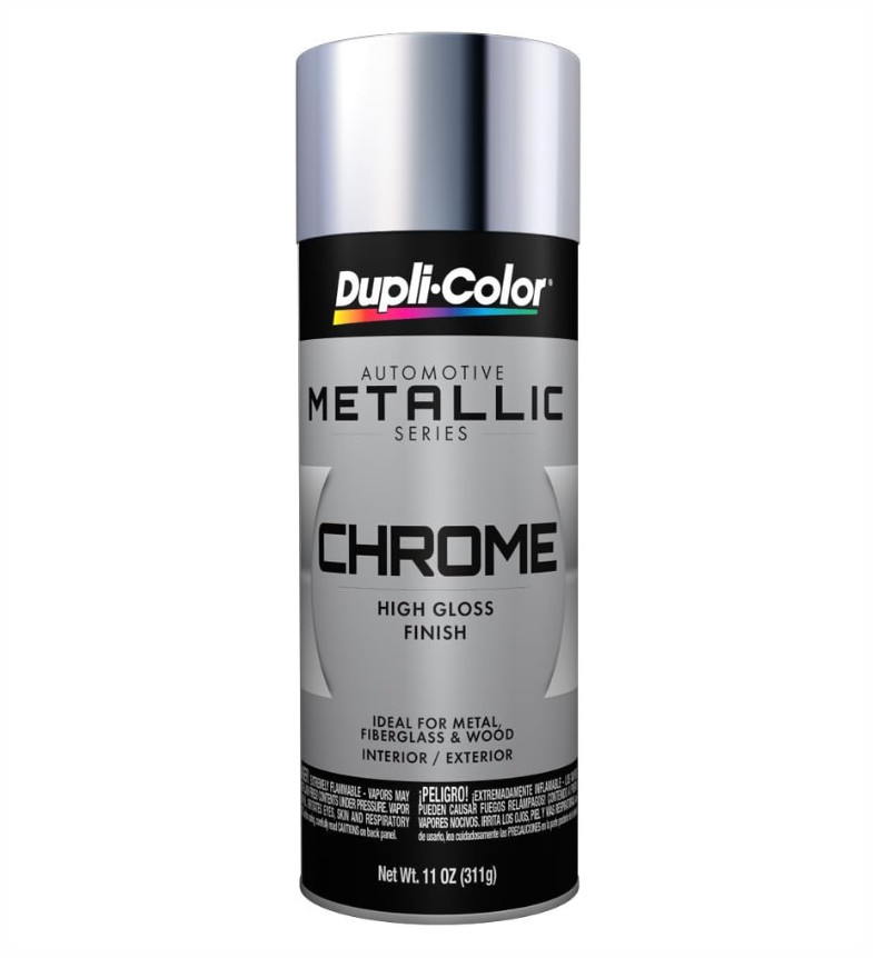 Metallic Smooth Chrome Spray Paint Wheels Metal Fiberglass Scratch Resistant 2PK