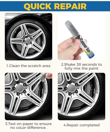 Touch Up Paint Car Wheel Rim Scratch Repair Pen Silver Waterproof Rust Resistant