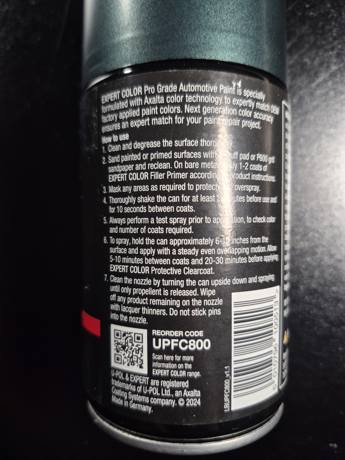 Upol 7.4oz Can Chrysler Pro Grade Auto Paint PG8- Forest Green Pearl UPFC800