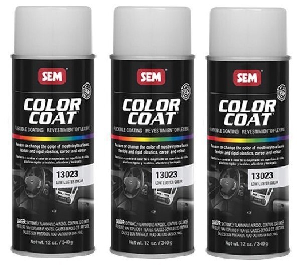 SEM 13023, Low Luster Clear Coat, Vinyl Paint, Aerosol (3 Pack)