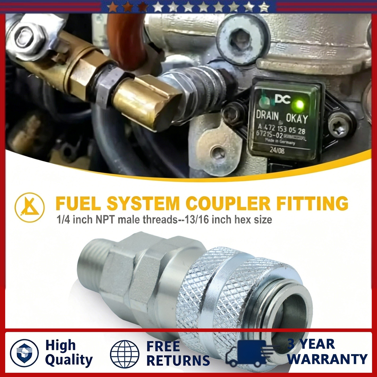 Fuel System Coupler Fitting Tool For Cummins Caterpillar J-47912-QC 5869-1