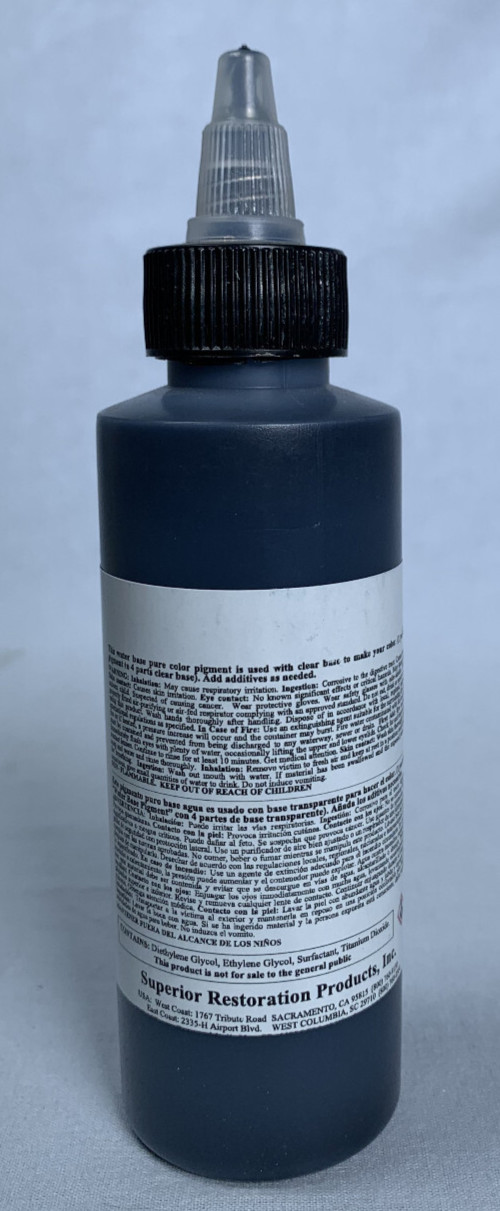 Water Base Pigment 111 Carbon Black WBP-4 4 oz Vinyl Leather Carpet Dye