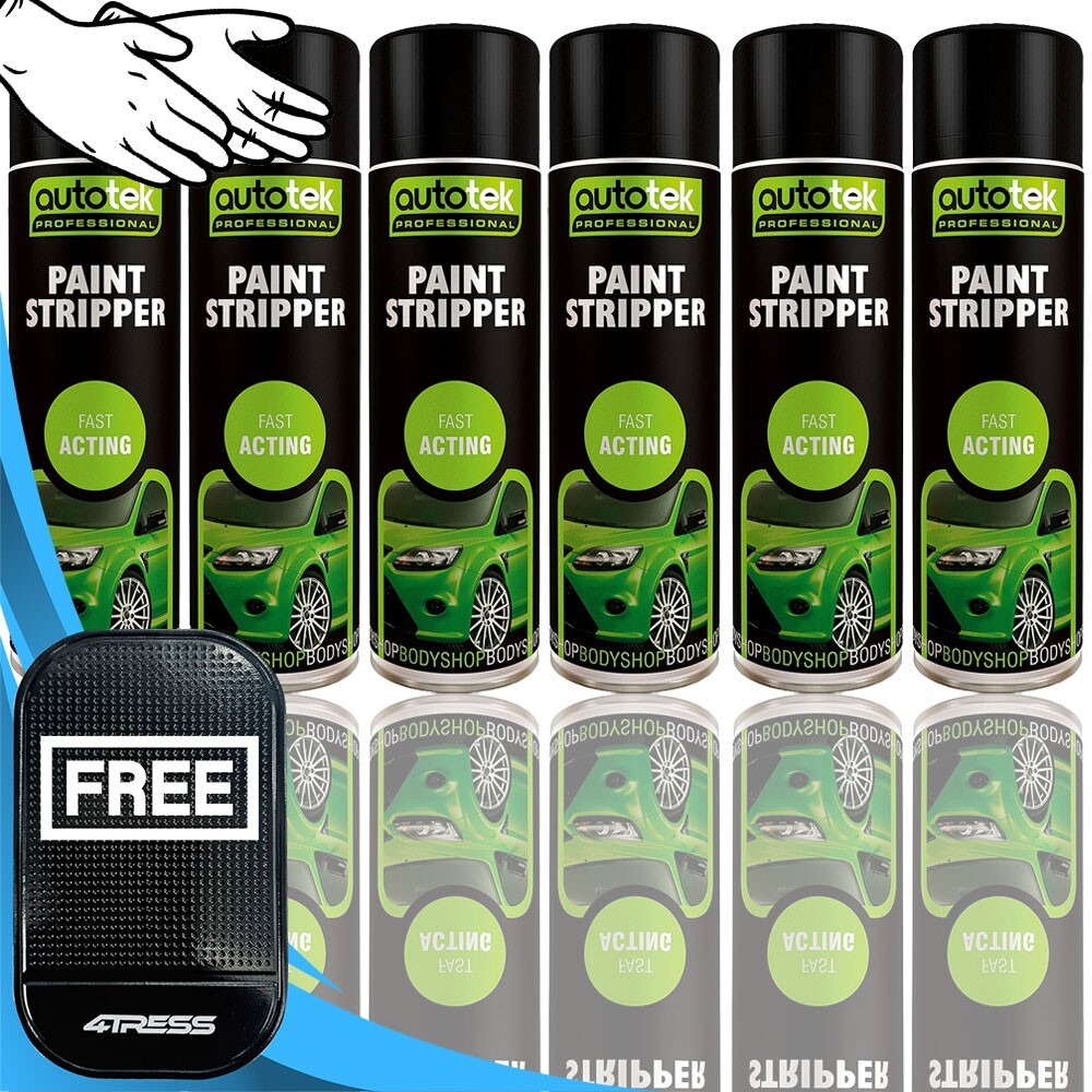 6 x 500ml AUTOTEK Varnish Lacquer Paint Stripper Remover Aerosol Can PS500+G+M