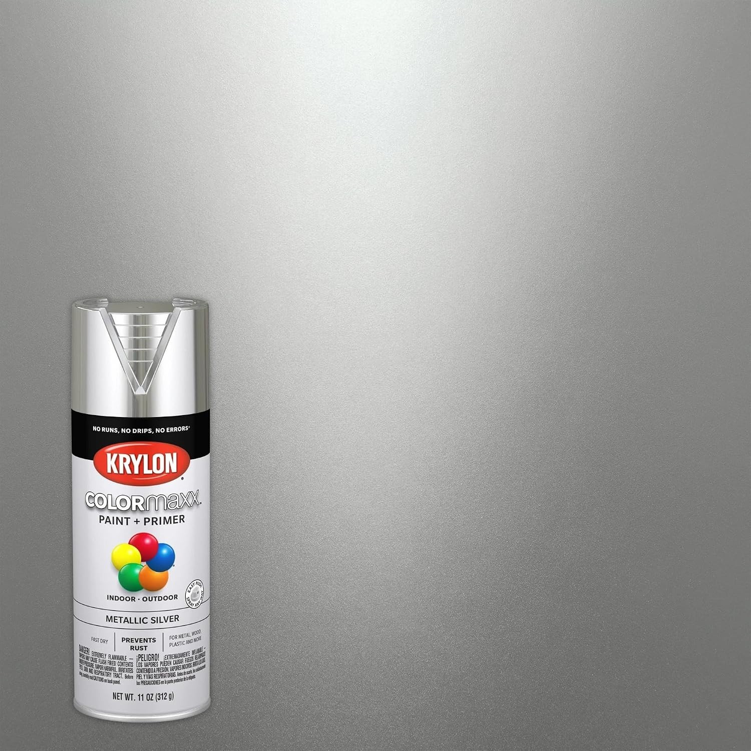 Krylon COLORmaxx 11oz Metallic Silver Spray Paint & Primer for Indoor/Outdoor