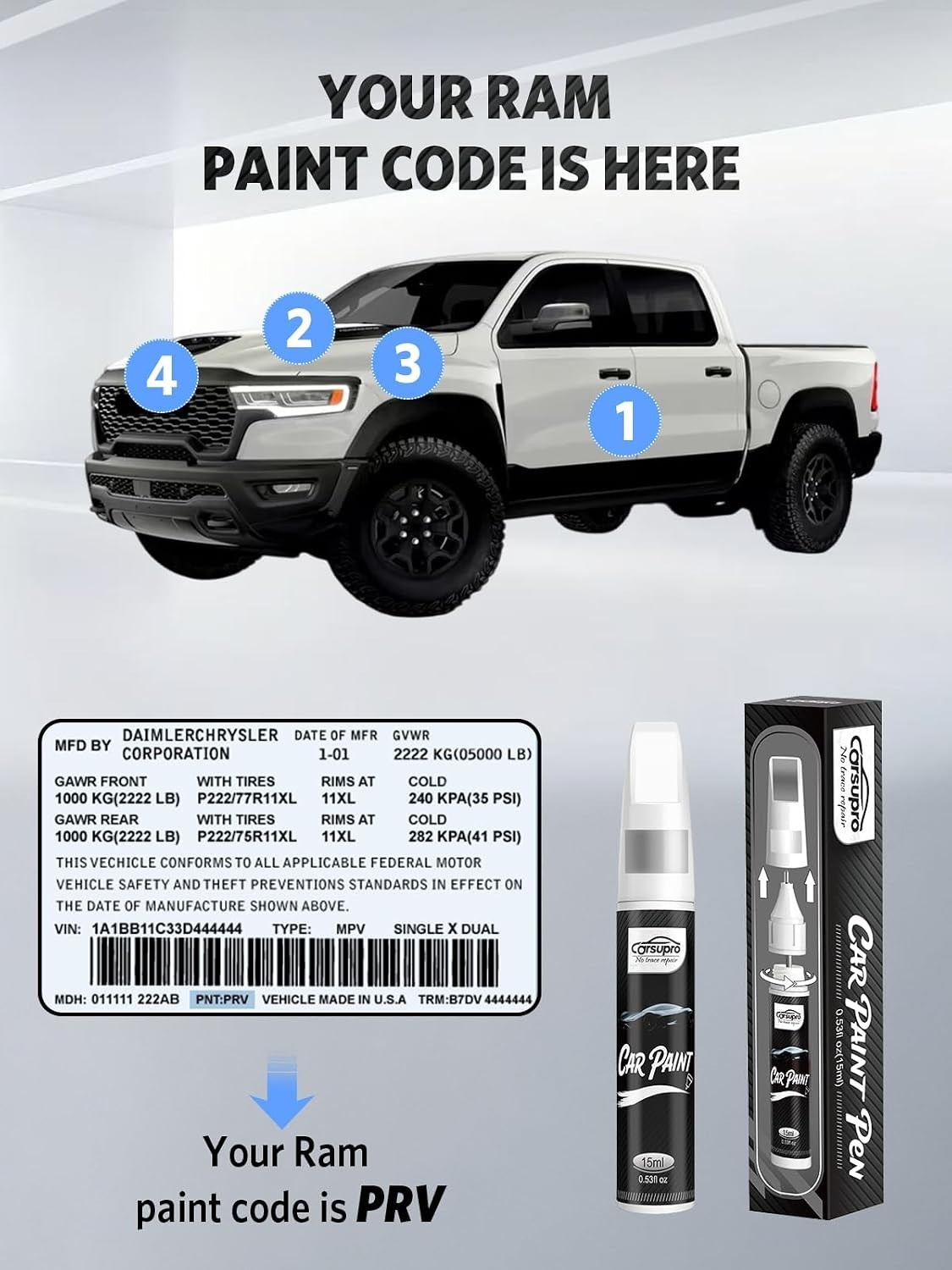 Granite Crystal Metallic Scratch Repair Pen for Ram Vehicles – Easy & Effective
