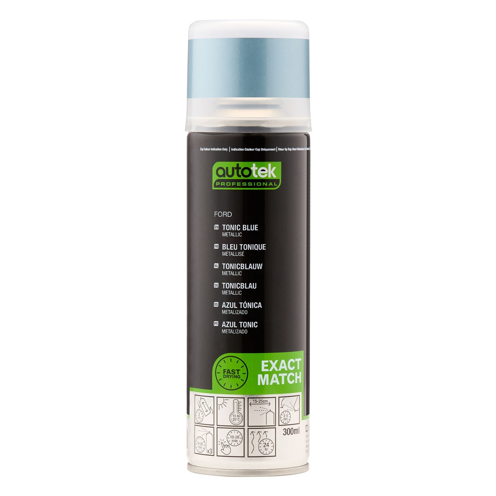 Autotek Exact Match Fast Drying Aerosol Spray Paint Ford Tonic Blue 10.14oz