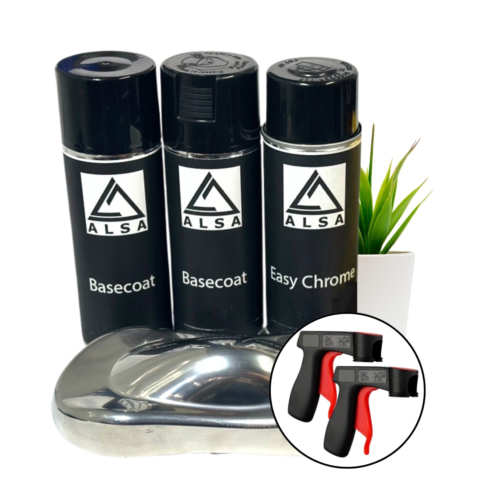 Alsa Easy Chrome Kit with Spray Gun – Mirror Chrome Starter Bundle
