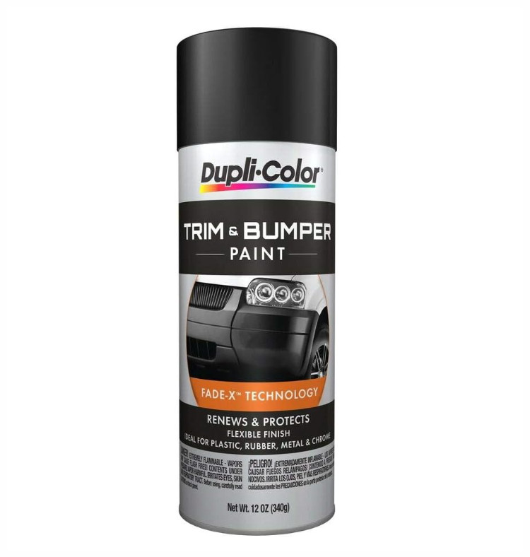 Bumper Restoration Black Spray Paint Trim Plastic Rubber Metal Chrome Coating