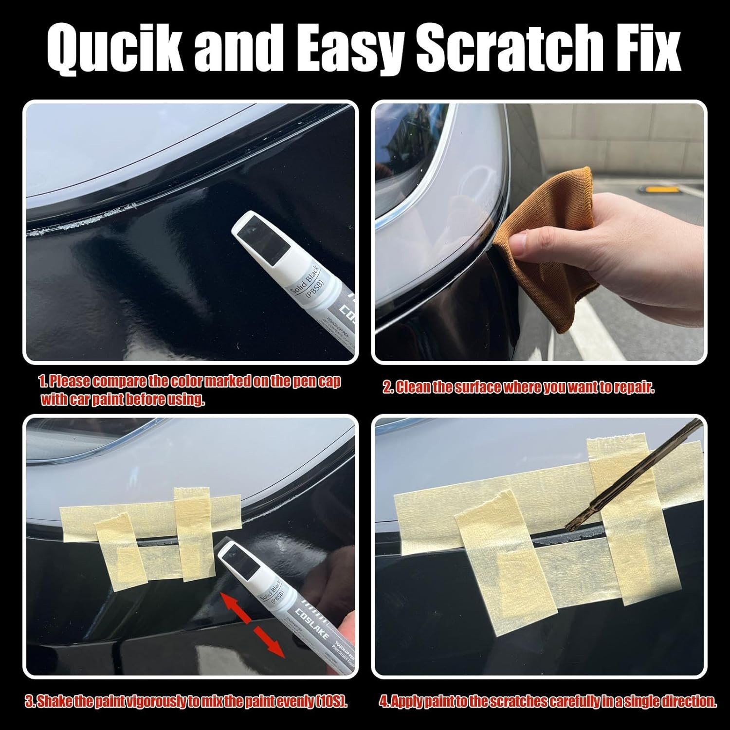 Car Touch Up Paint(Deep Blue Metallic(PPSB)) for Tesla Model Y/3/S/X, 2 in 1 DIY