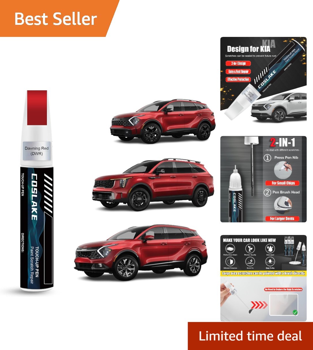 Kia Scratch Repair Kit – Fast-Drying Touch Up Paint for Dawning Red Finish