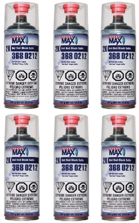 SprayMax 2K Hot Rod Black Paint 3680212 (6 Pack)