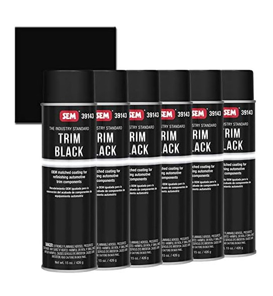 SEM 39143 Trim Black Aerosol Spray Paint 15 oz 6PK Automotive OEM Finish NEW