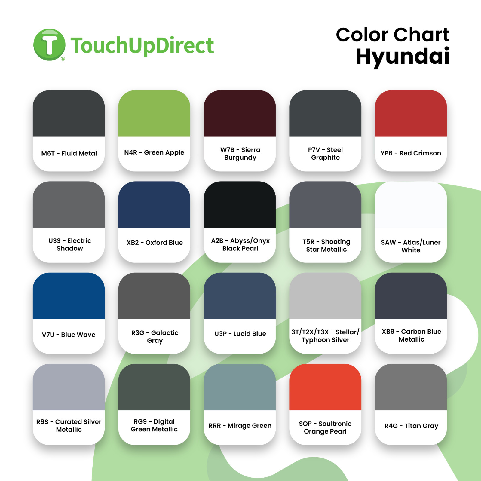 Hyundai Touch Up Paint by TouchUpDirect – Brush or Spray Paint – Choose a Color