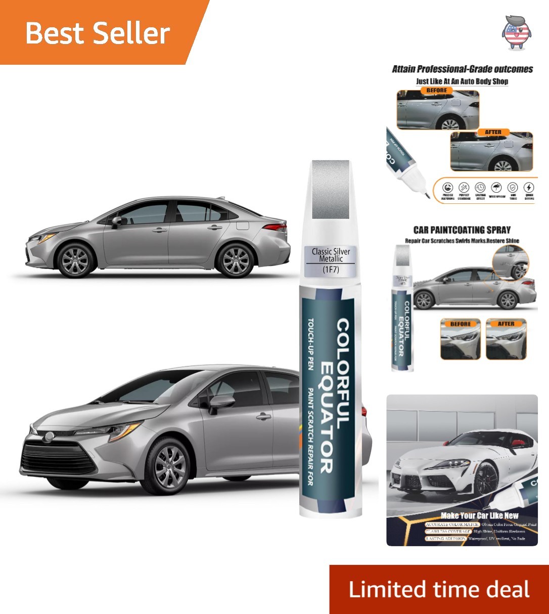 1F7 Toyota Touch Up Paint for Classic Silver – Fade and Rust Resistant Solution