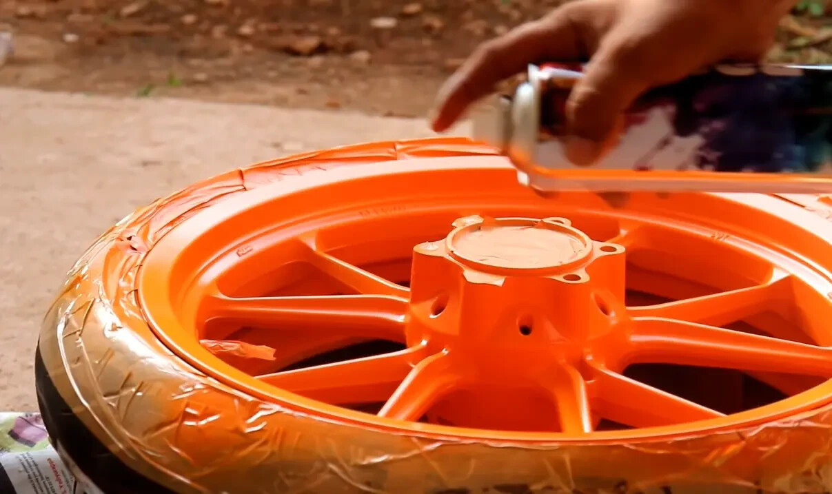3PK Wheels Orange Spray Paint Rims Steel Metal Aluminum Plastic + Primer Coating