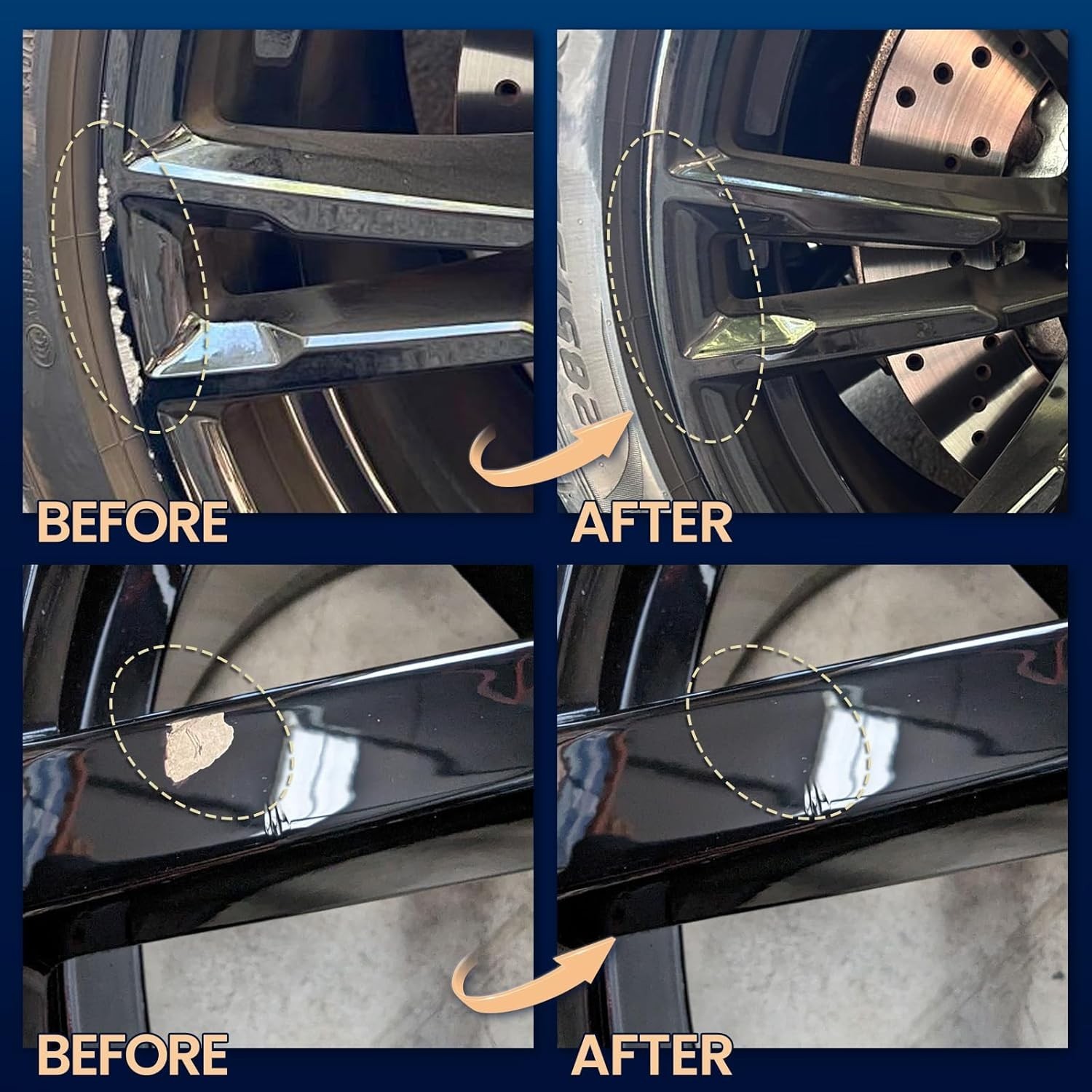 Gloss Black Rim Touch Up Paint, Wheel Scratch Repair Touch Up Paint Pen, Quic…