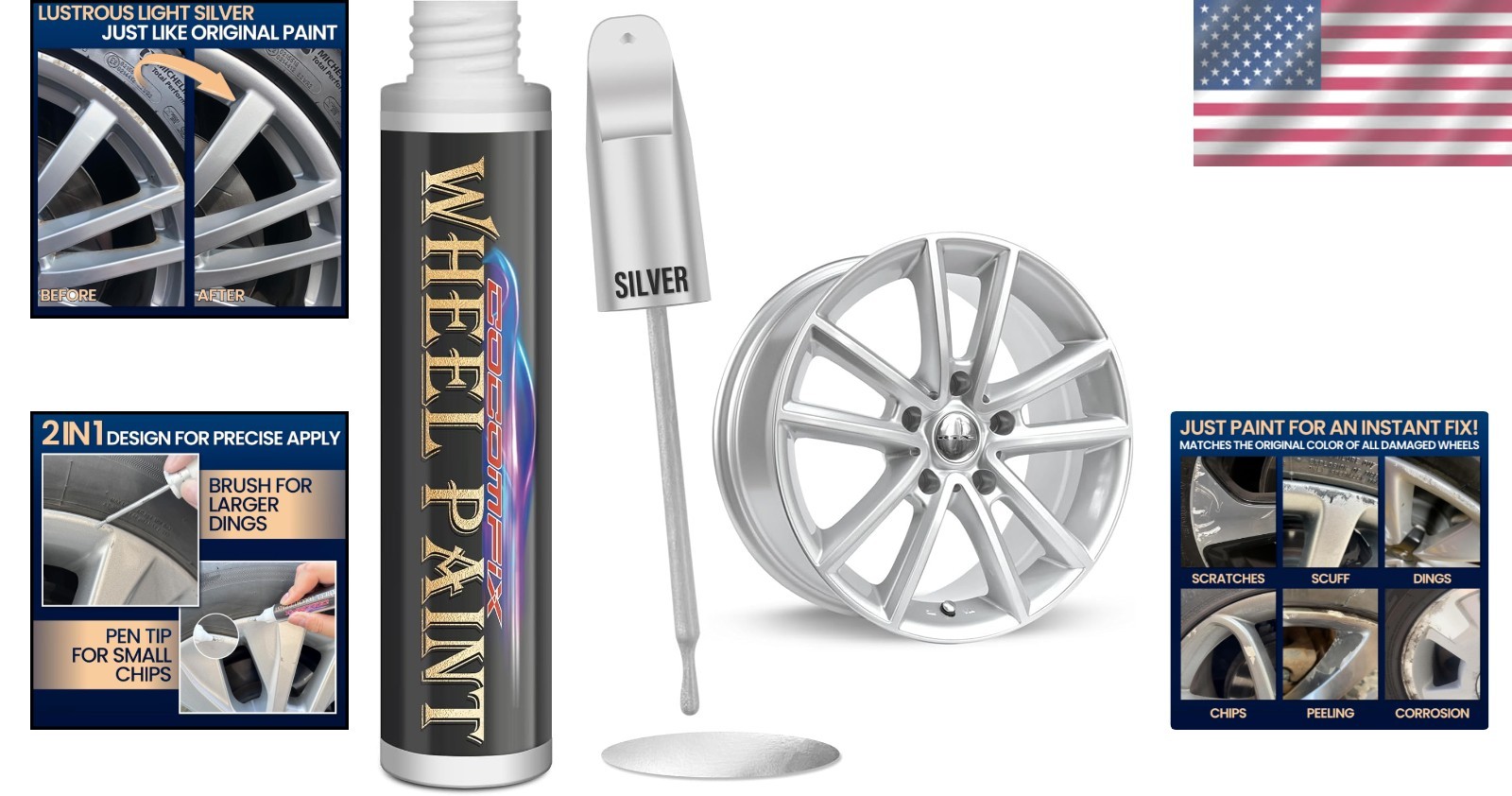 Alloy & Aluminum Rim Repair Kit – Chrome Wheel Paint