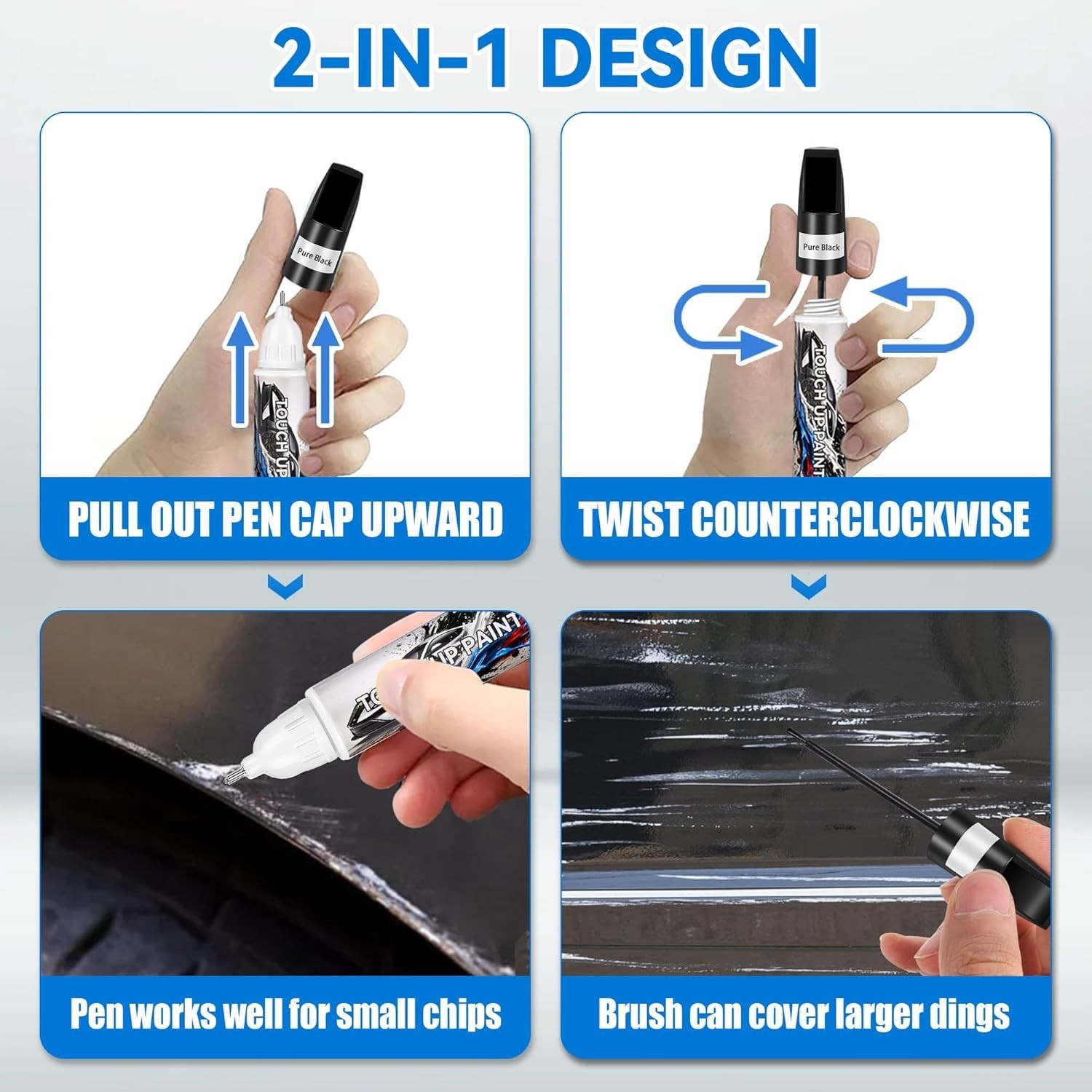 Fast Drying Black Car Paint Scratch Repair Pen – 0.4 Fl Oz for Seamless Fixes