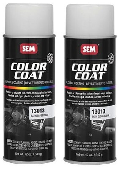 SEM 13013 Color Coat Satin Gloss Clear Spray Paint Aerosol Can 12 oz. (2 Cans)