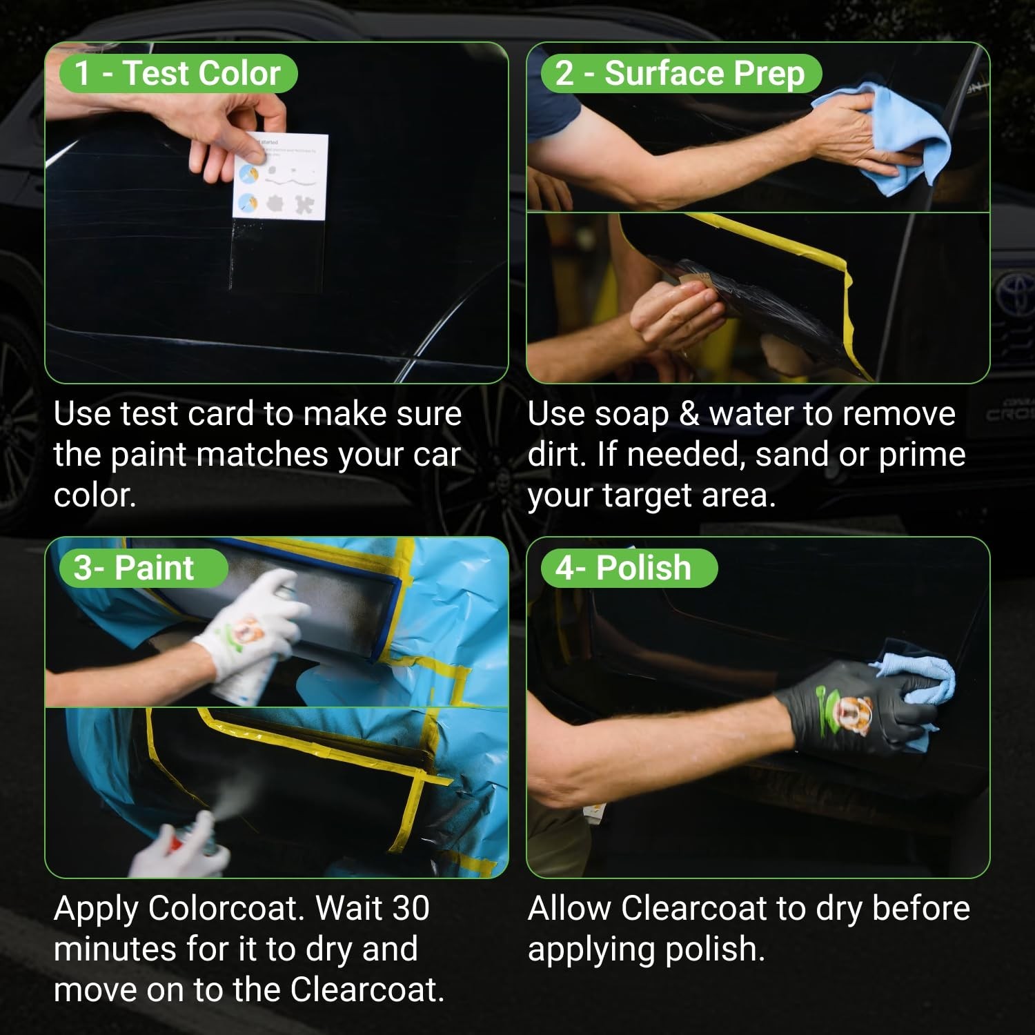 Car Paint Touch Up Spray Kit – Velocity Blue Auto Paint, Clearcoat, Scratch Repa