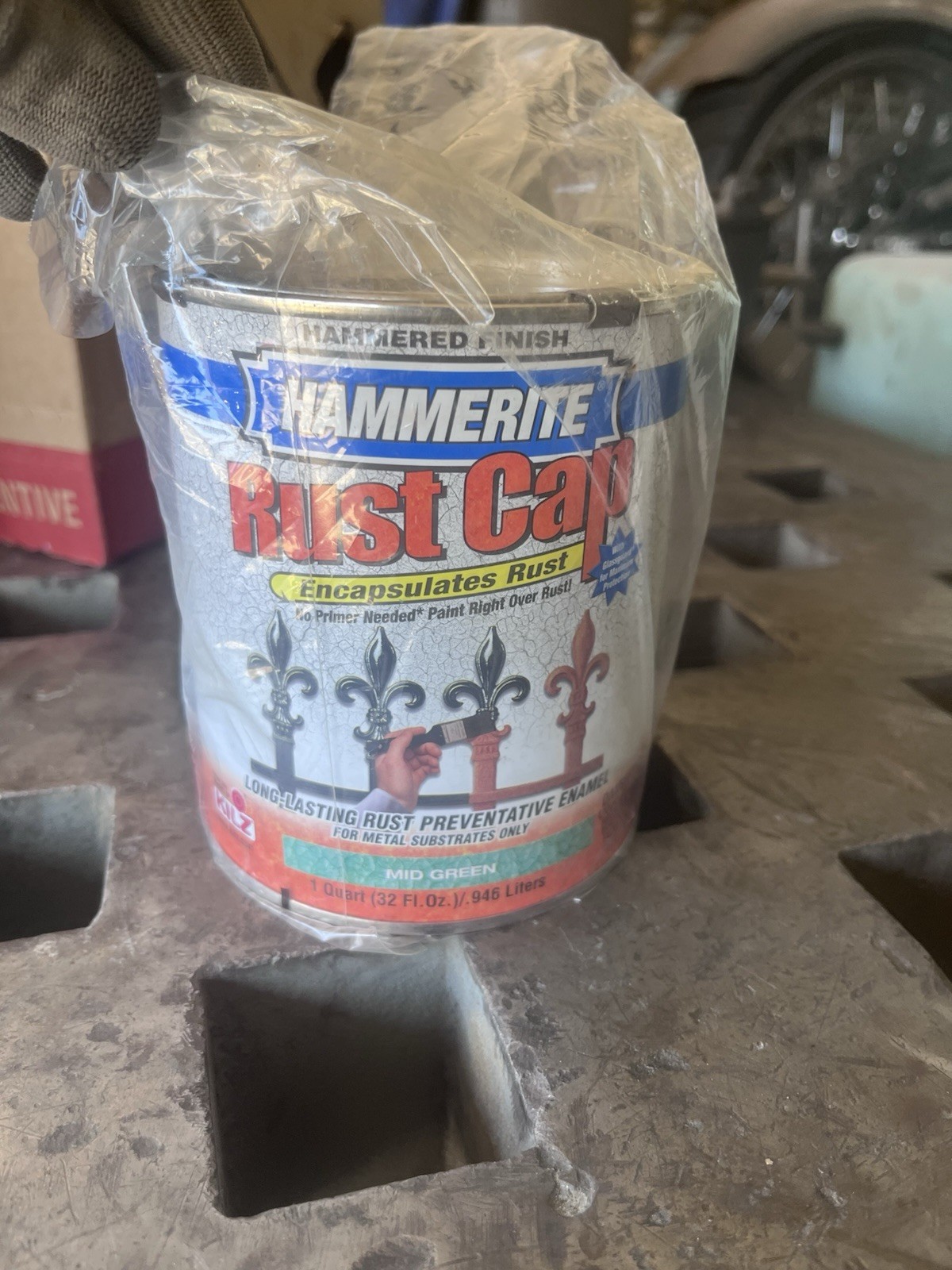Hammerite Hammered paint Mid Green 1 Quart