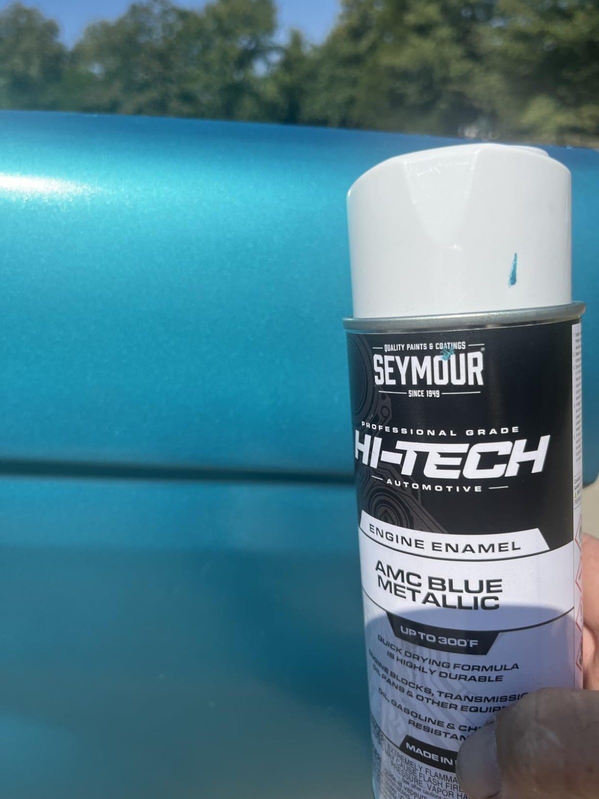 Metallic Blue Engine Blocks Restore Spray Paint + Gloss Clear Coating 2 Cans