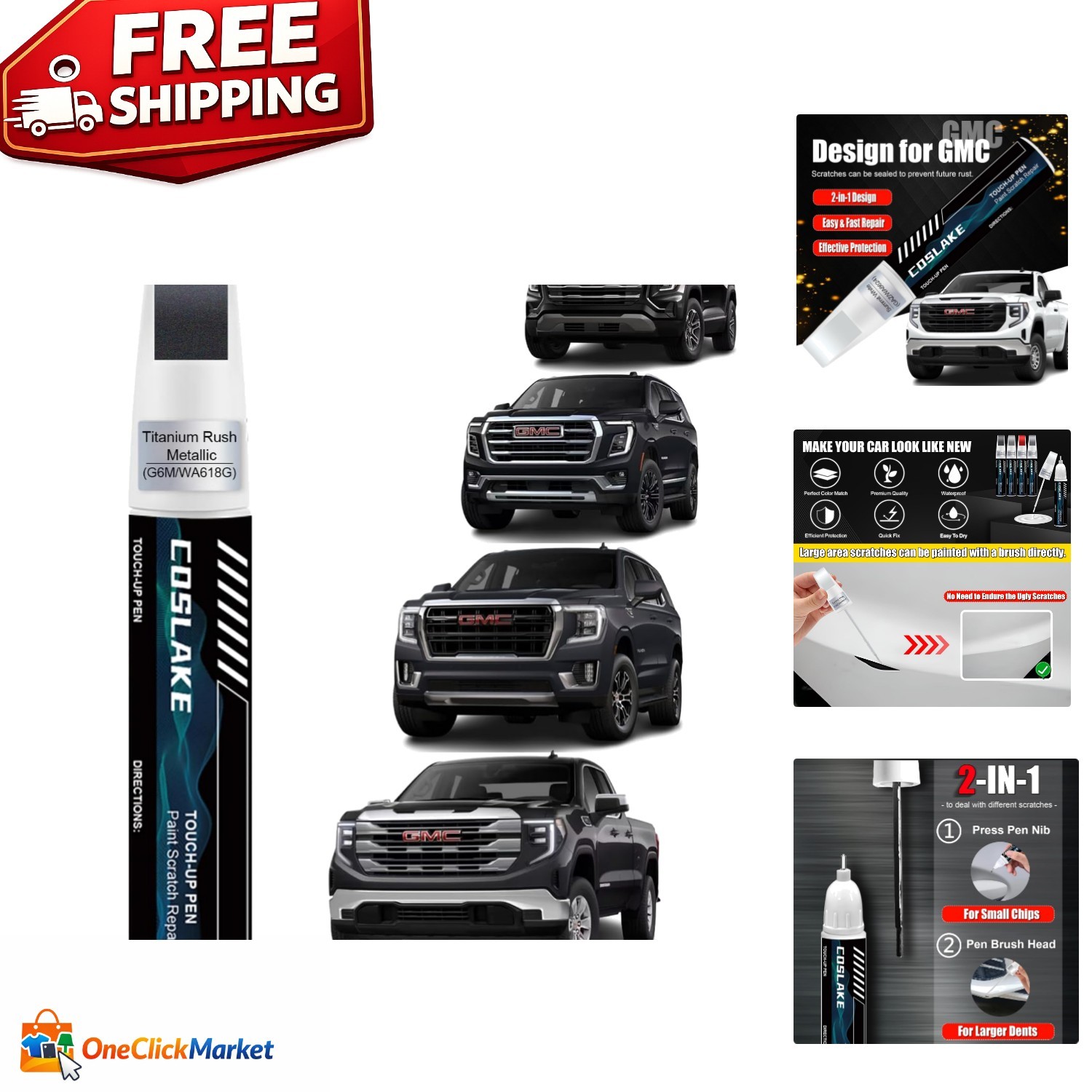 Compact Touch-Up Paint Kit in Titanium Rush Metallic – Easy Application for GMC