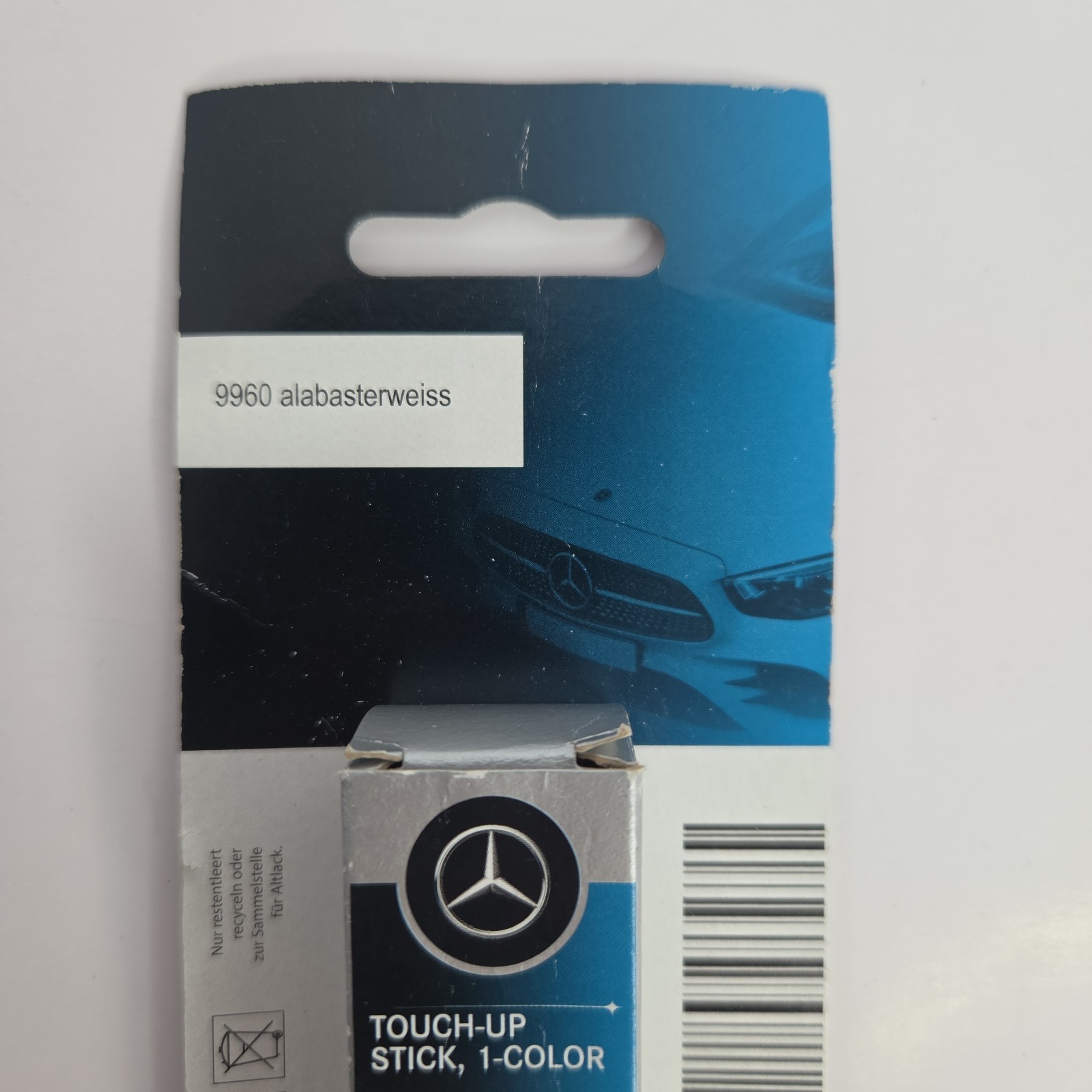 Mercedes-Benz Genuine Touch-Up Paint Stick 9960 Alabasterweiss Color 12ml 0.4