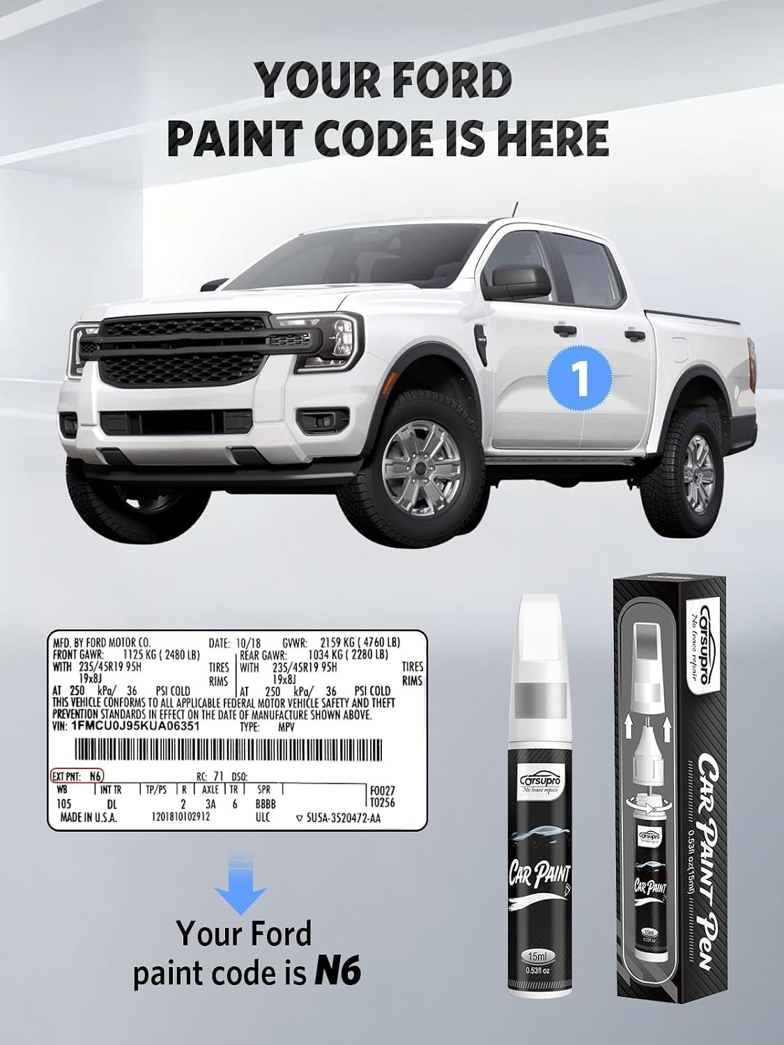 2-in-1 Race Red Car Scratch Remover Pen – Precise Repair for Ford Vehicles