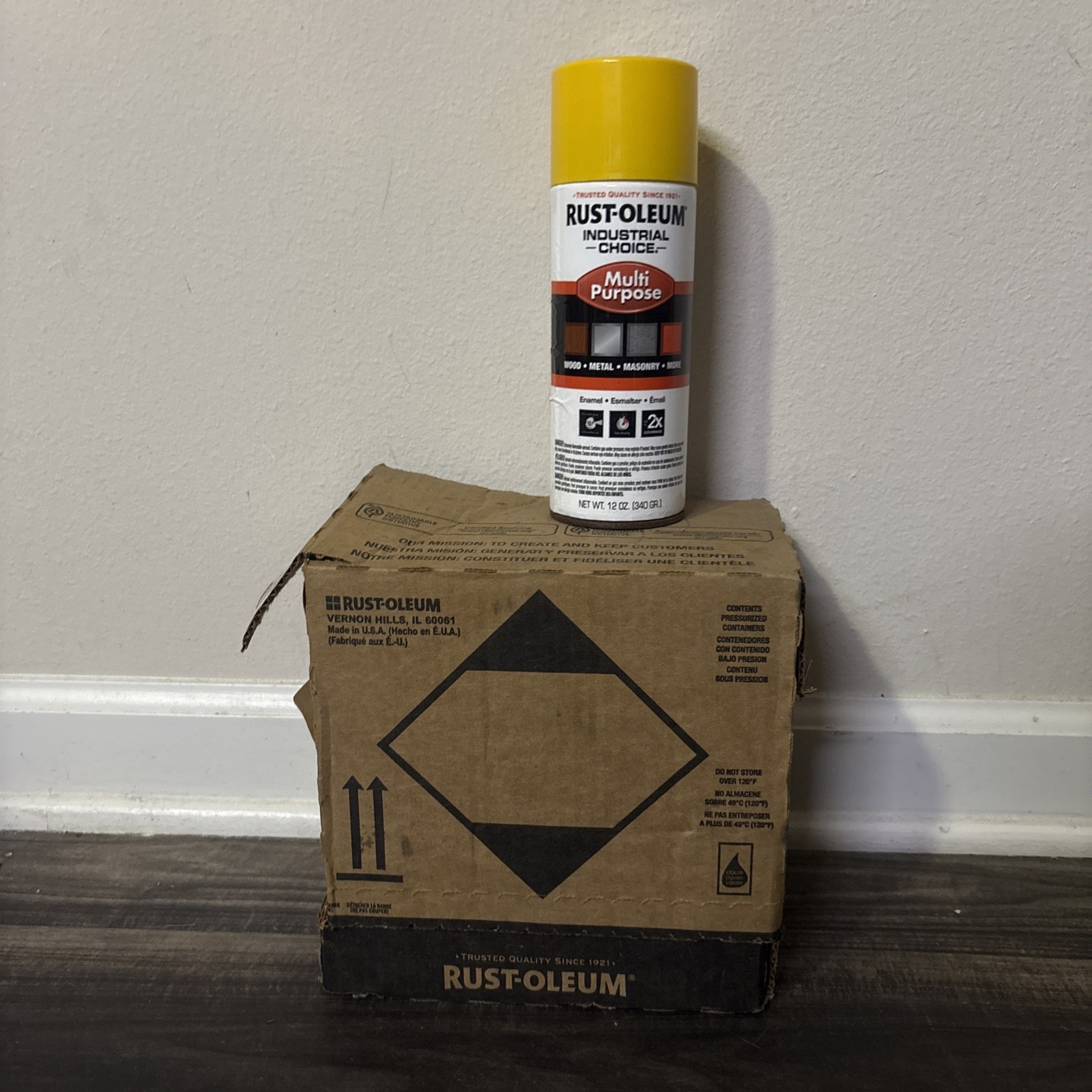 Safety Yellow Spray Paint Gloss Rust-Oleum Multi-Purpose Spray Paint 12oz 6pcs