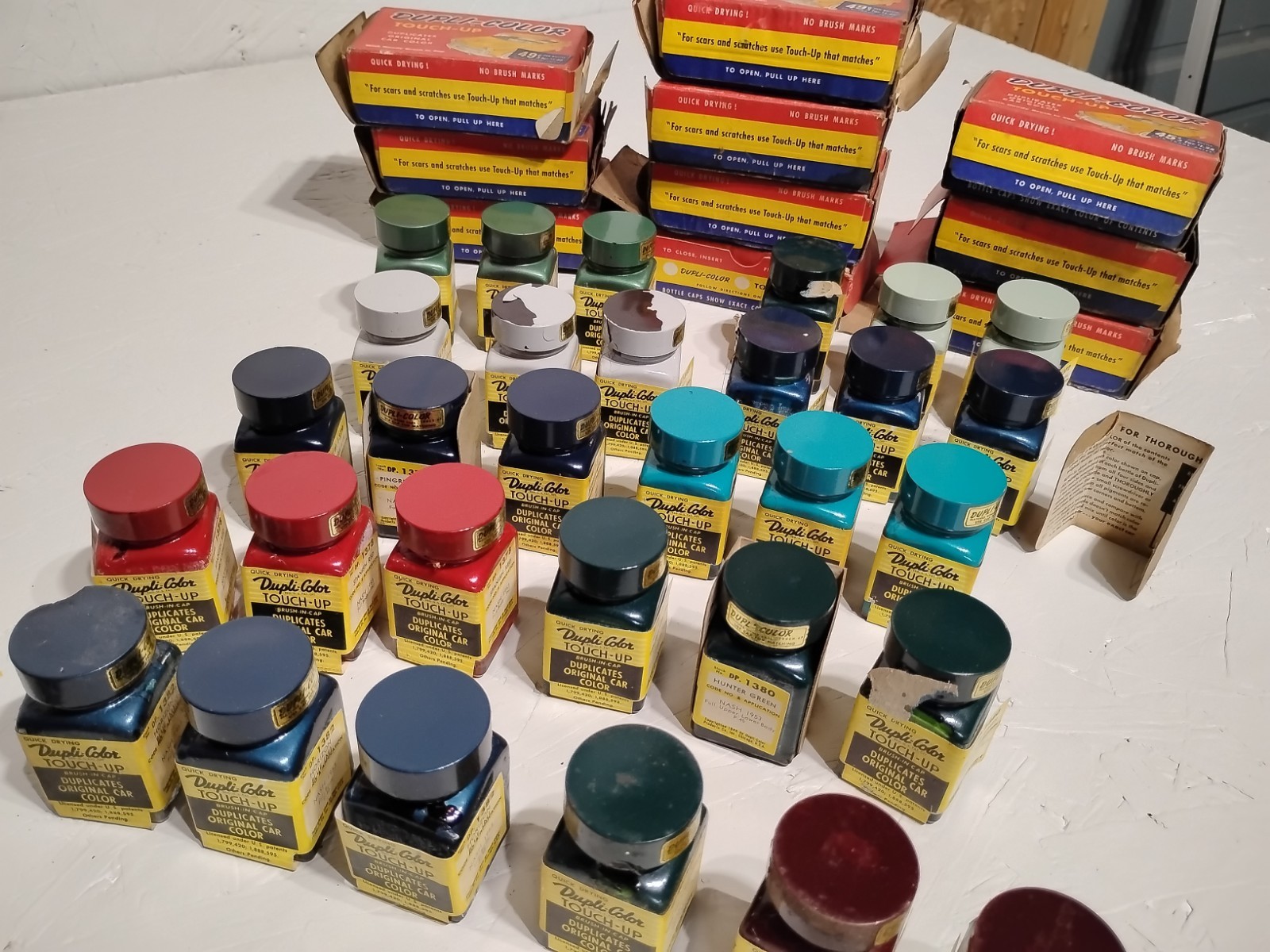 Dupli-Color Touch-Up VTG -30 Paint Bottles Lot – Mostly 1950’s NASH – Empty/Dry