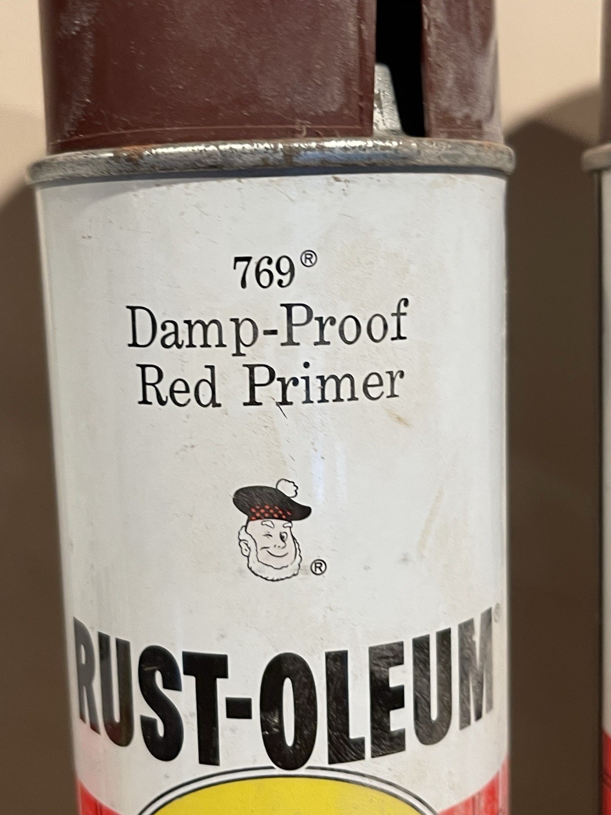 4 NOS Vintage Unused 1973 Rust-Oleum Spray Paint 13oz Cans Damp Proof Red Primer