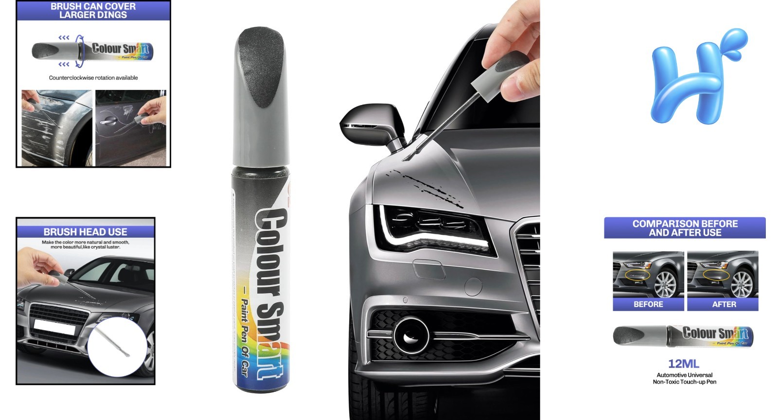 Versatile Gray Car Scratch Repair Pen – Multi-Color Options for Precise Touch-Up