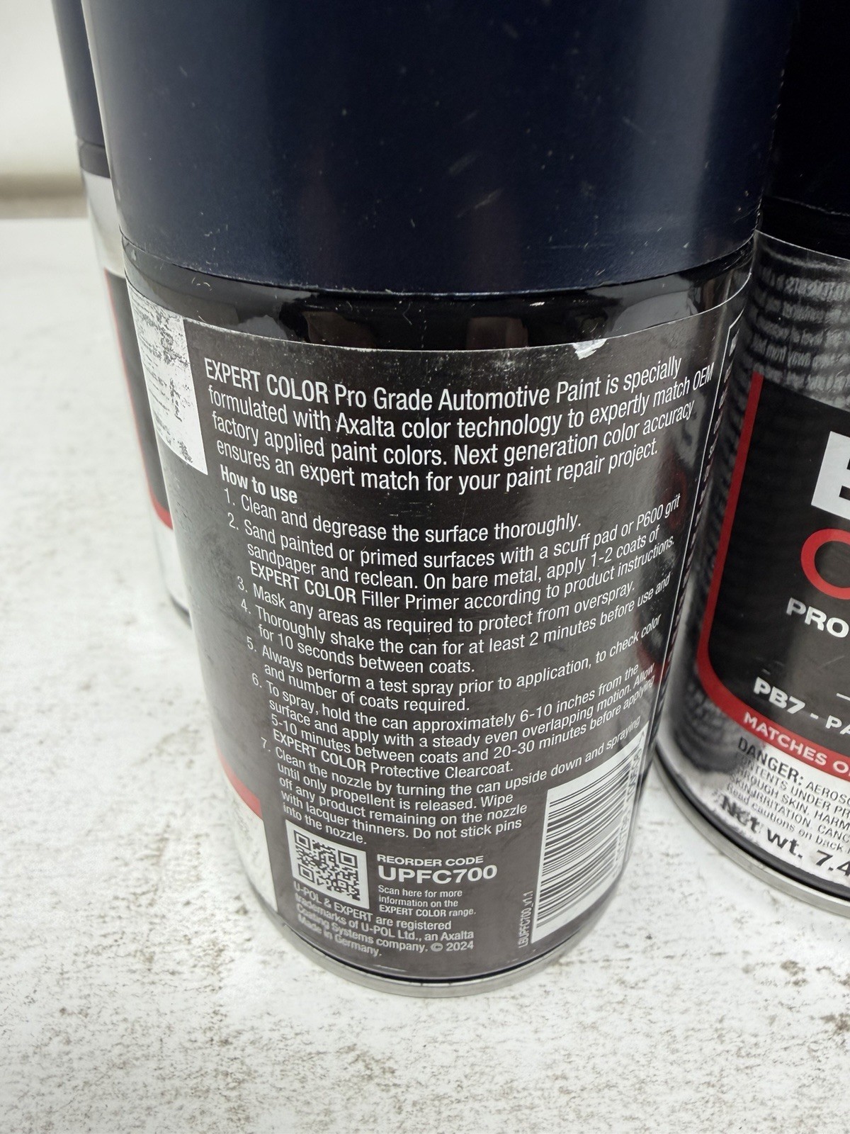 Upol 7.4oz Chrysler Pro Grade Auto Paint pb7- patriot blue UPFC700 5 pack