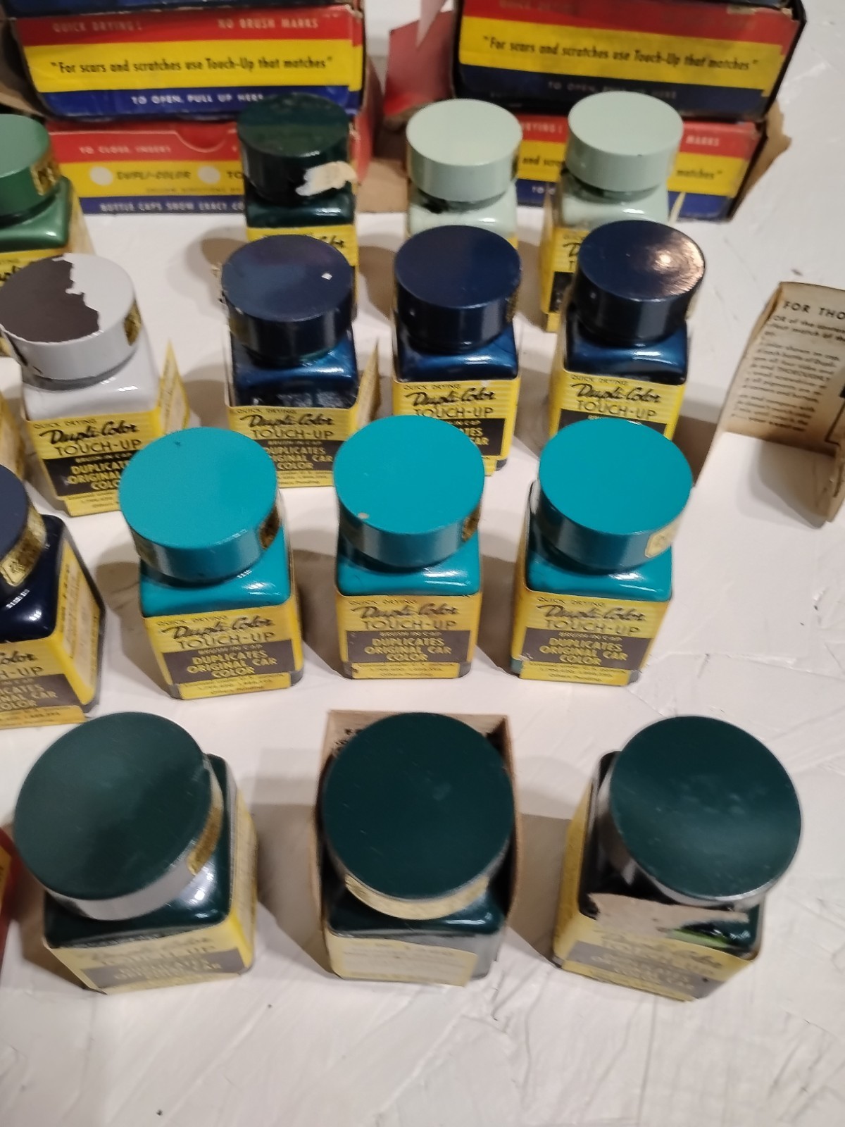 Dupli-Color Touch-Up VTG -30 Paint Bottles Lot – Mostly 1950’s NASH – Empty/Dry