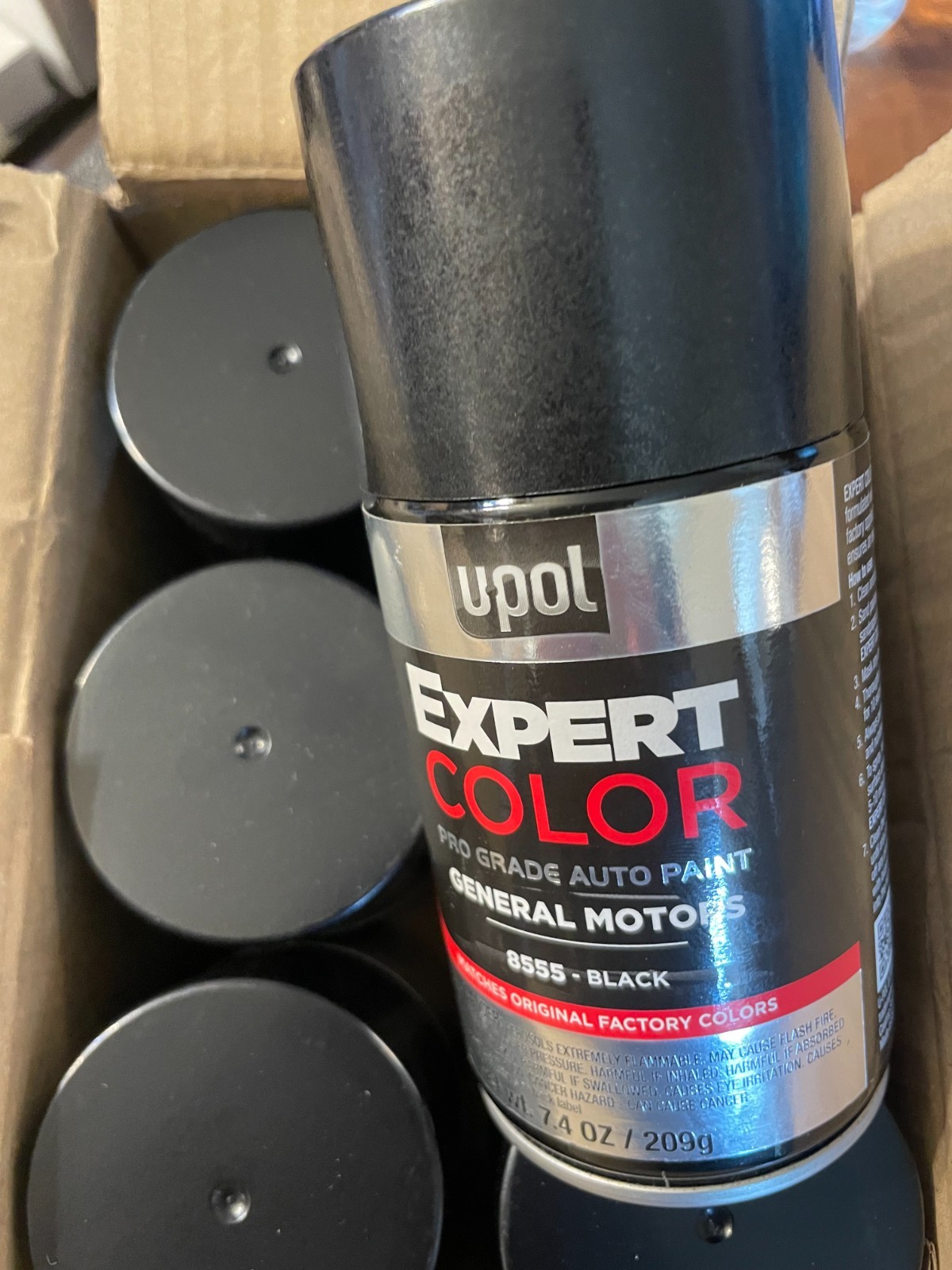 6 CANS Upol Expert Color Pro Grade Auto Paint Black 8555 General Motor 7.4 Oz